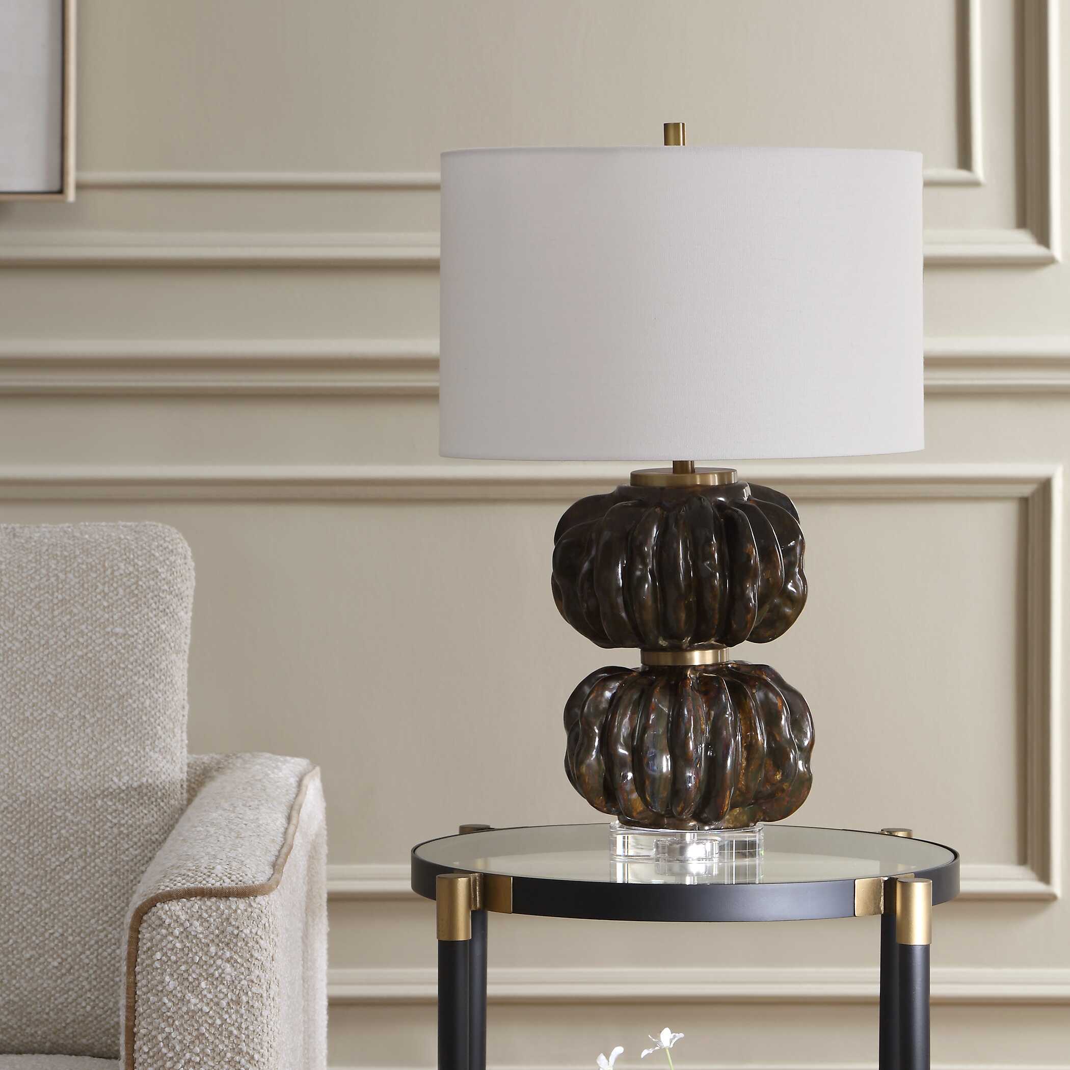 Uttermost Jaudon Stacked Bronze Table Lamp