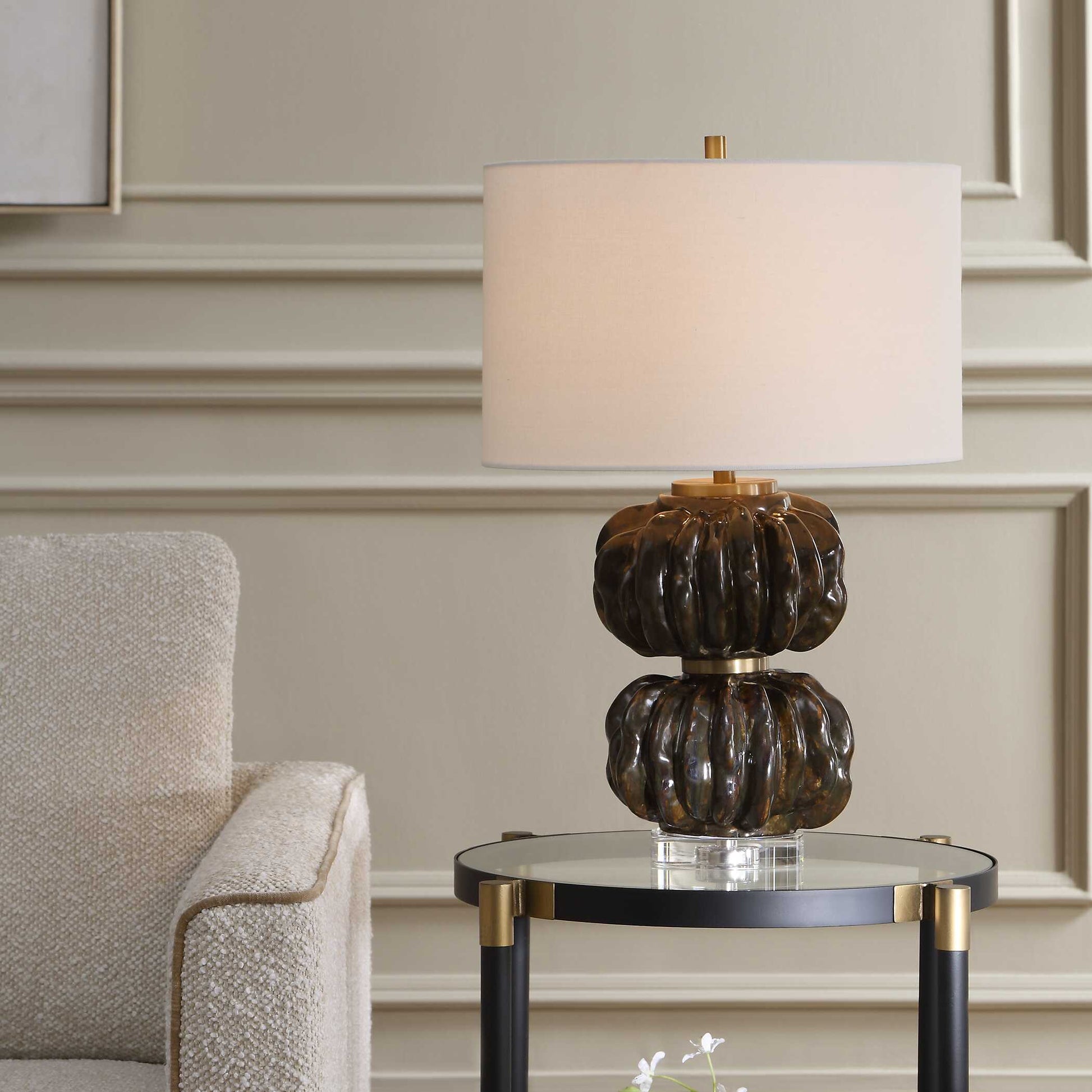 Uttermost Jaudon Stacked Bronze Table Lamp