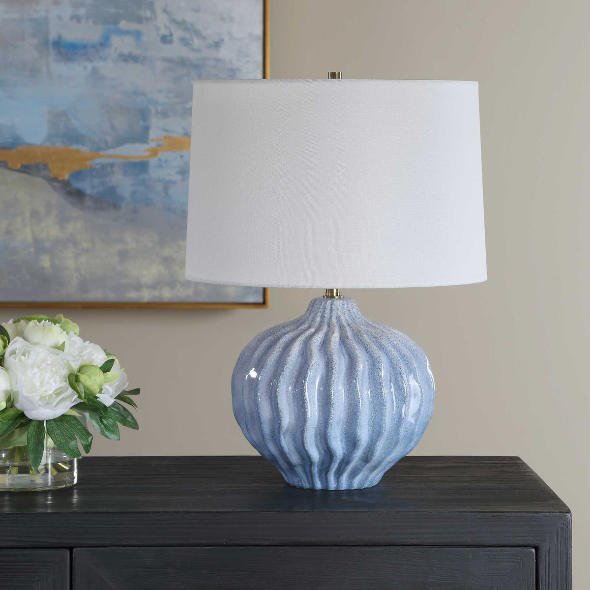 Eastbourne Blue Ceramic Table Lamp