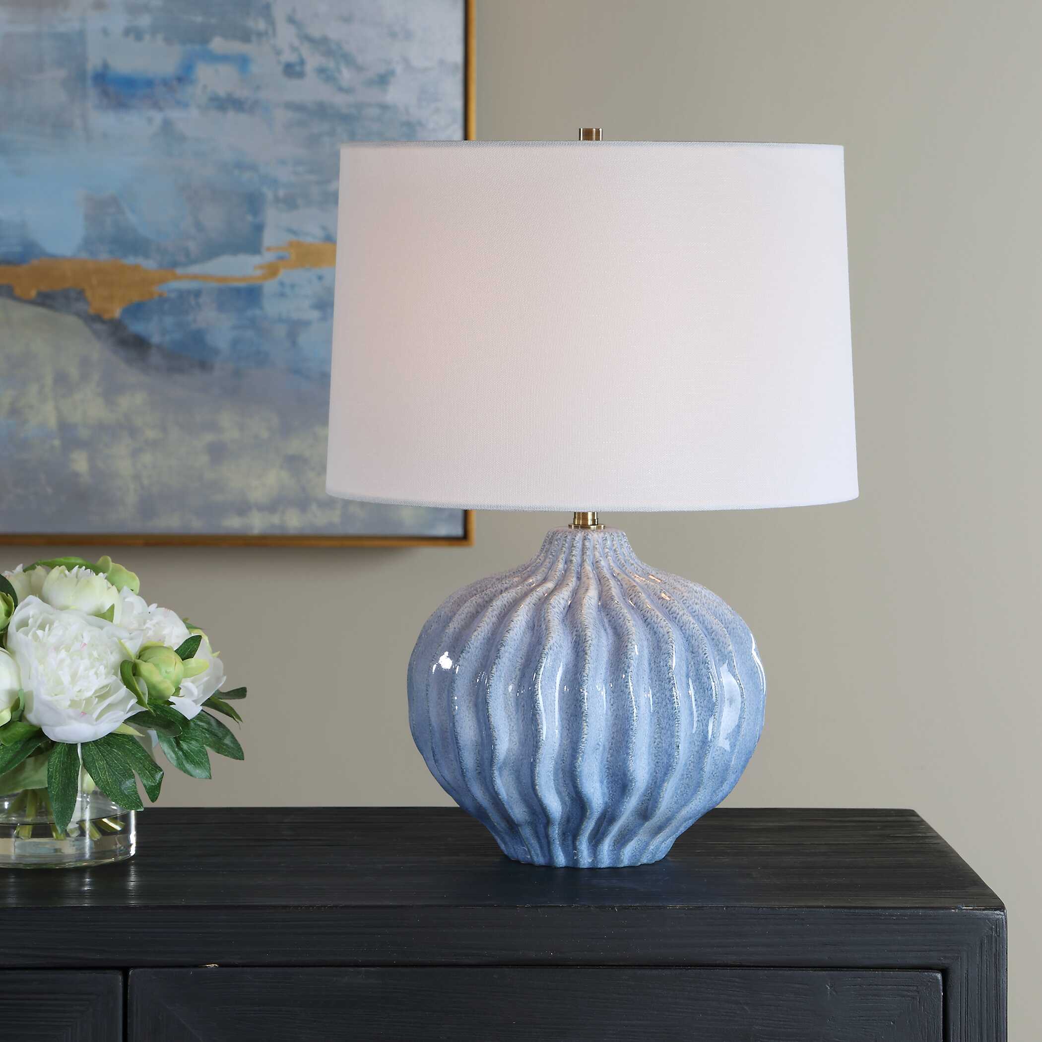 Eastbourne Blue Ceramic Table Lamp
