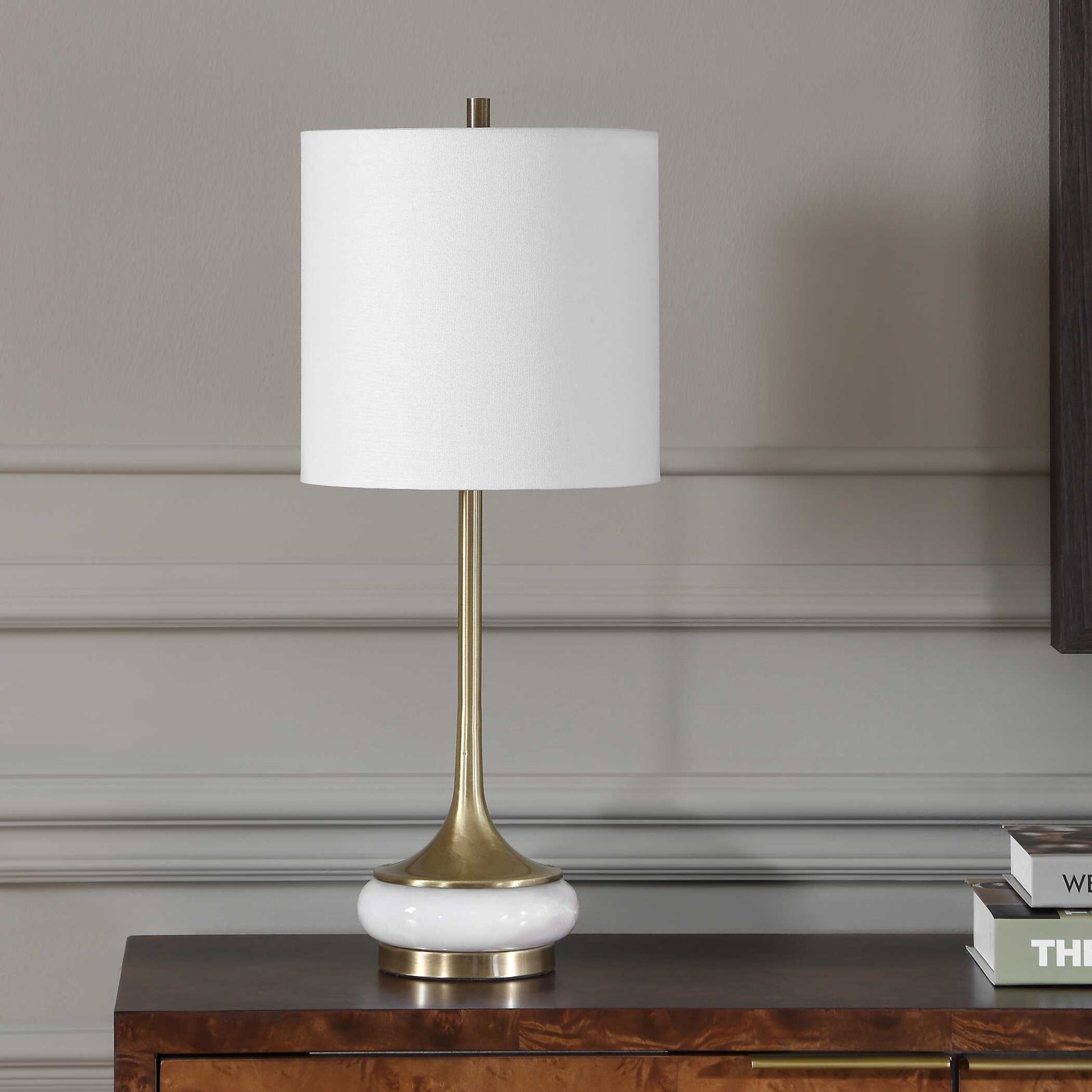 Uttermost Molena Brass & Pearly Stone Table Lamp