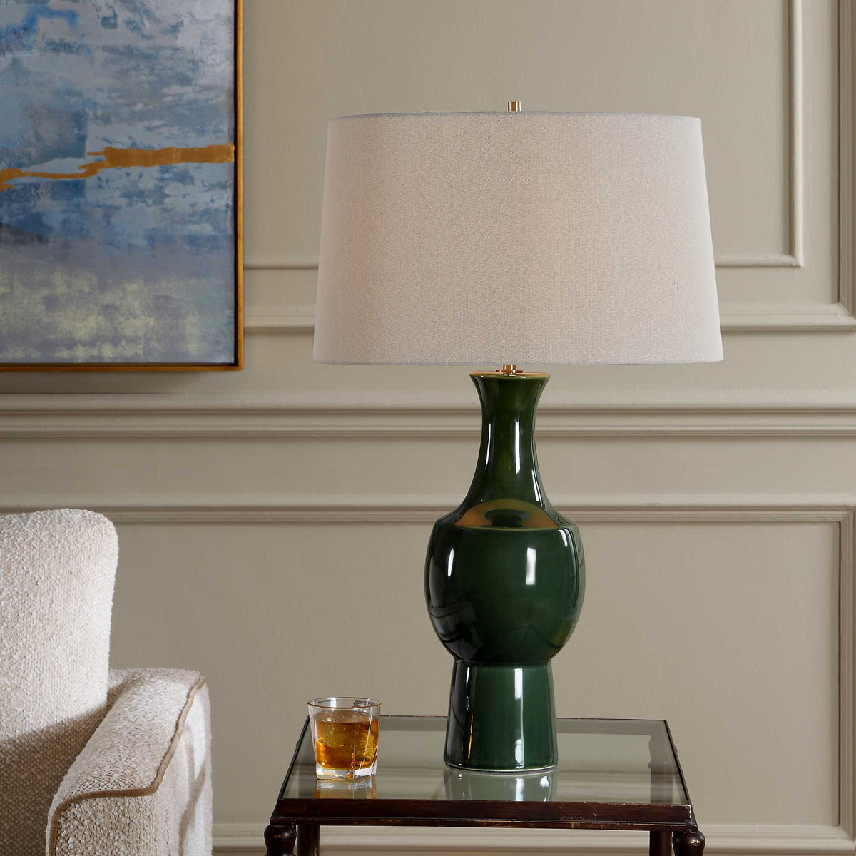Uttermost Tennille Green Table Lamp
