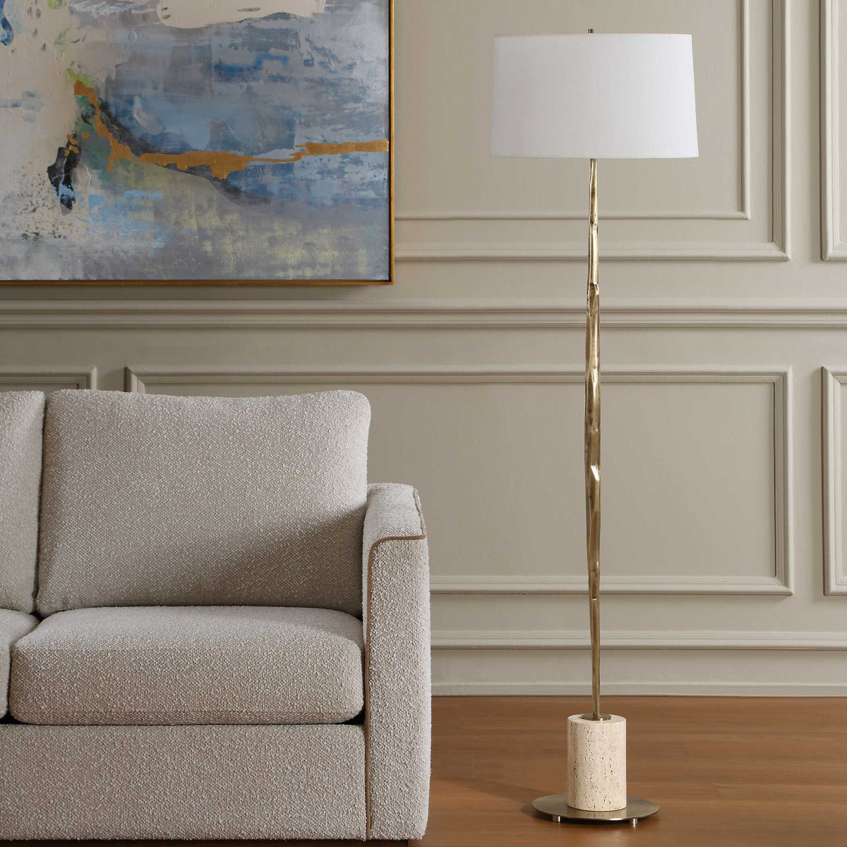 Uttermost Halen Brass Floor Lamp