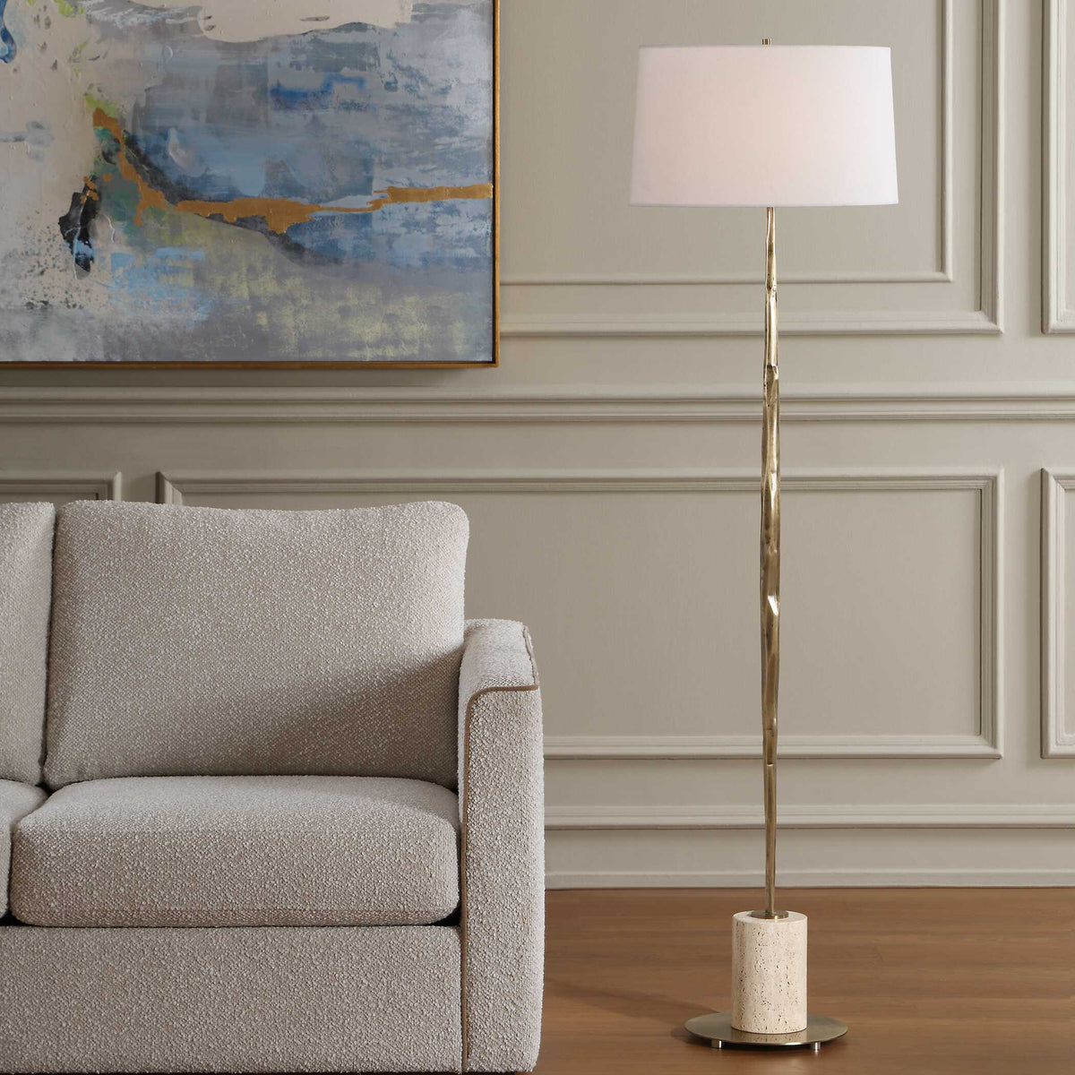 Uttermost Halen Brass Floor Lamp