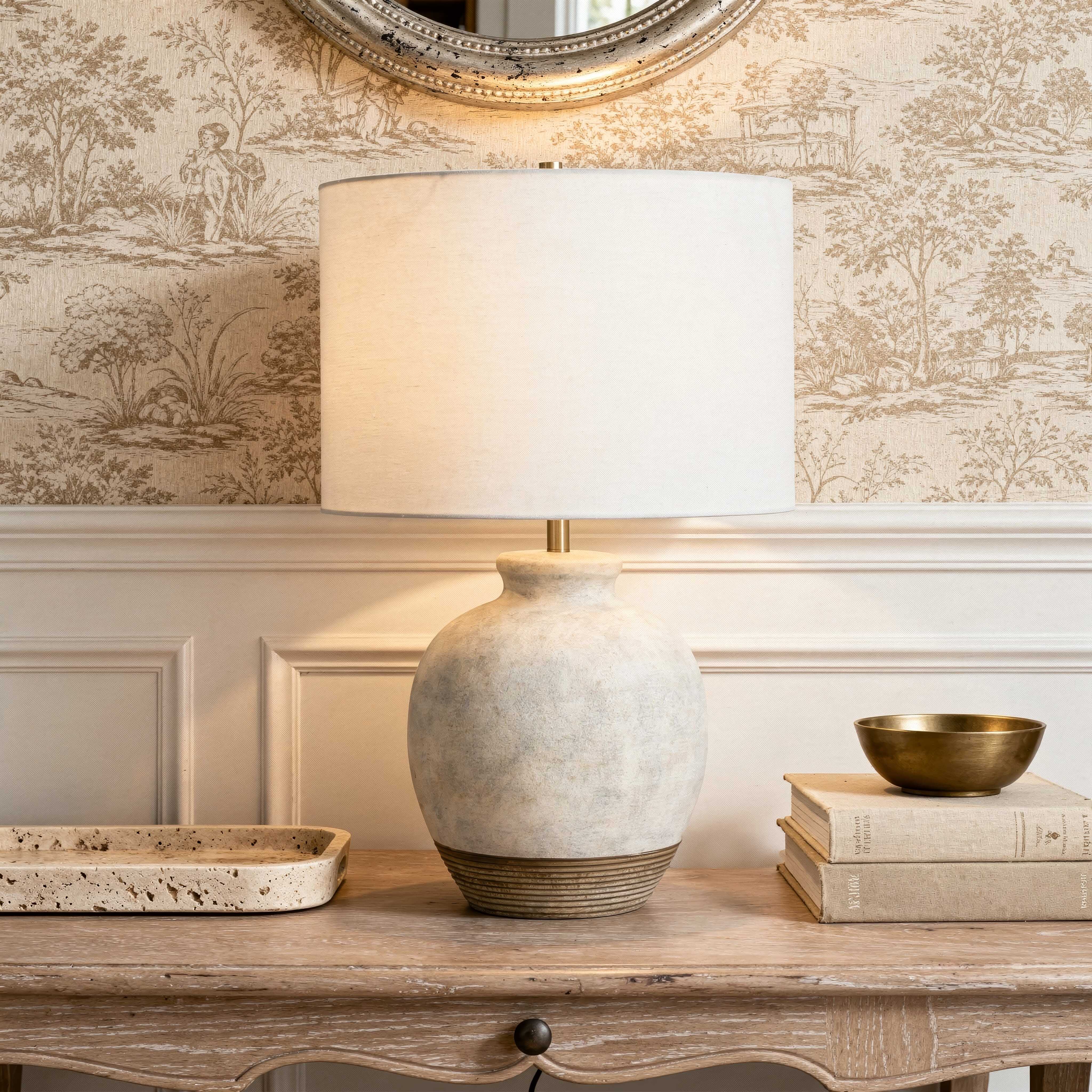 Dovecote White Ceramic Table Lamp