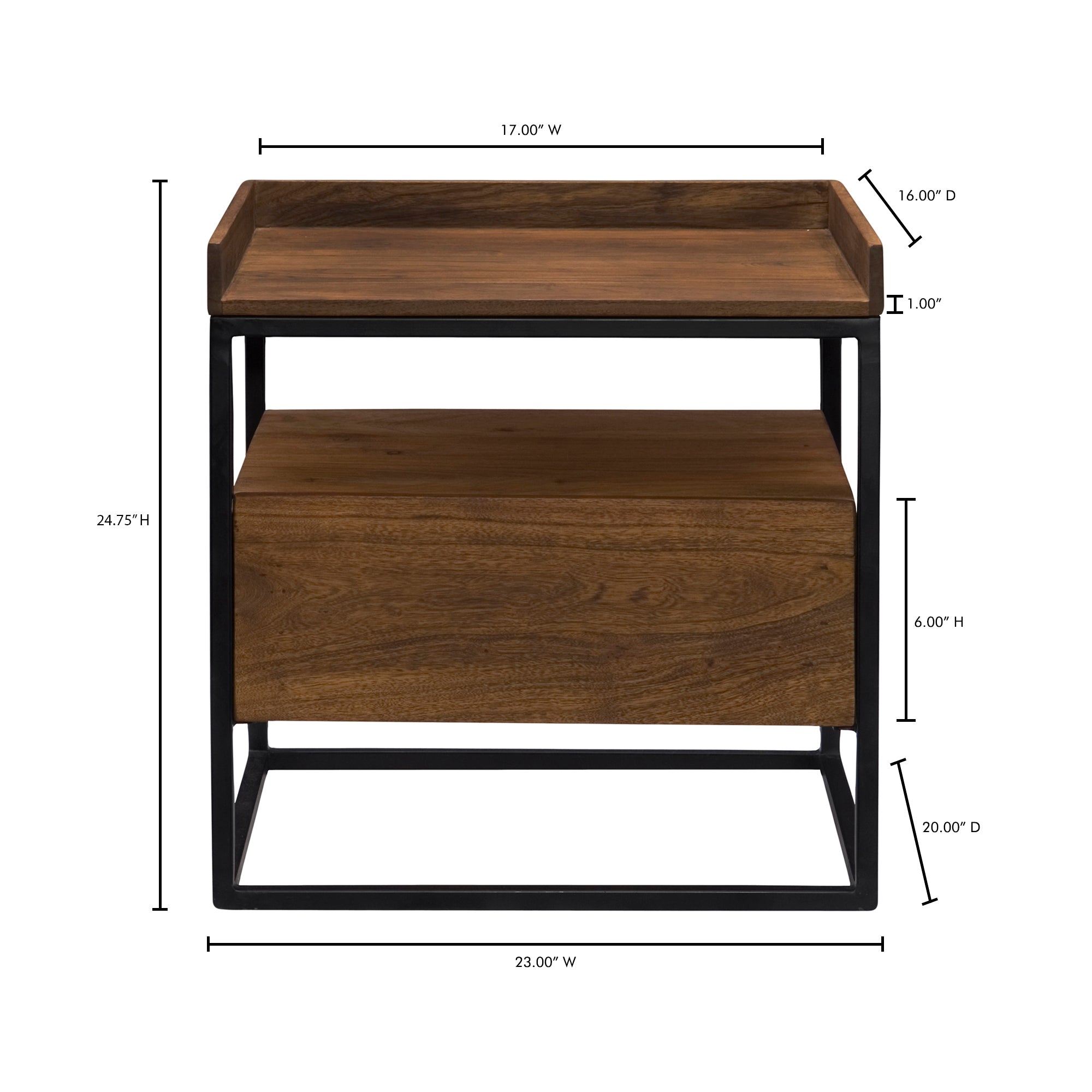 Vancouver Side Table Light Brown by Moe's Home Collection - view 5