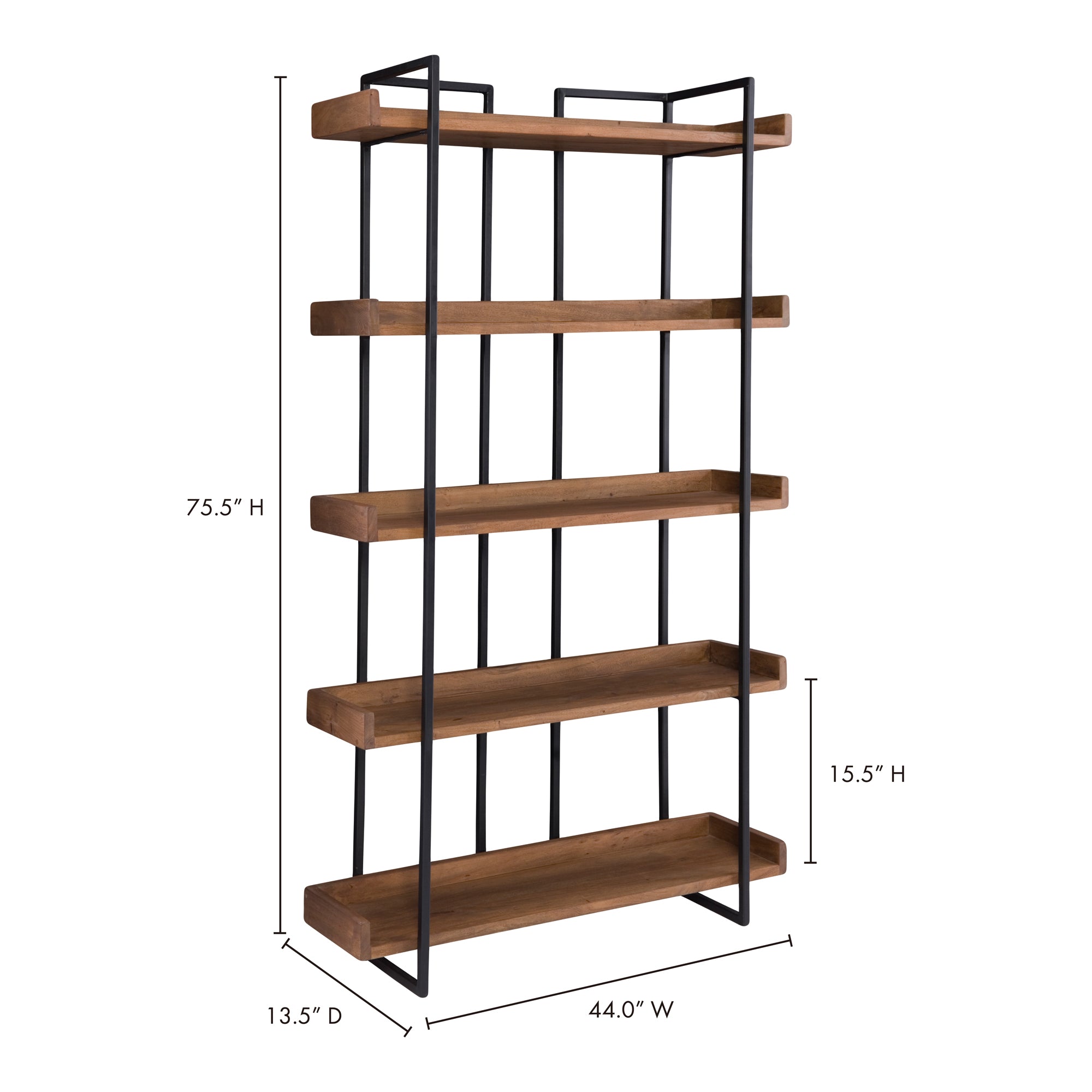 Vancouver Bookshelf Small Light Brown by Moe's Home Collection - view 5