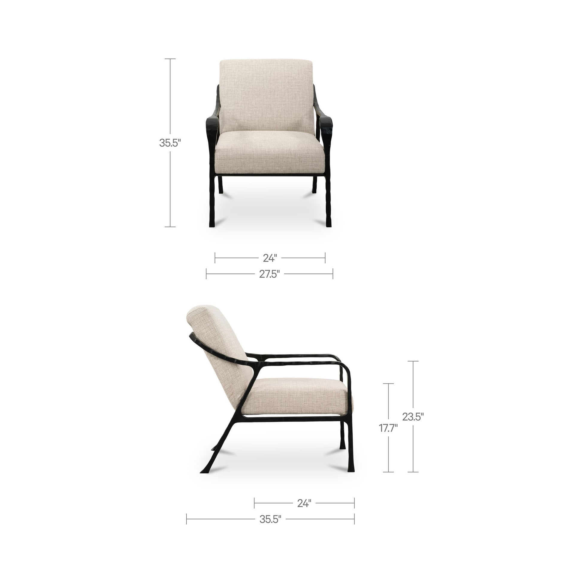 Rowe Accent Chair Beige by Moe's Home Collection - view 3