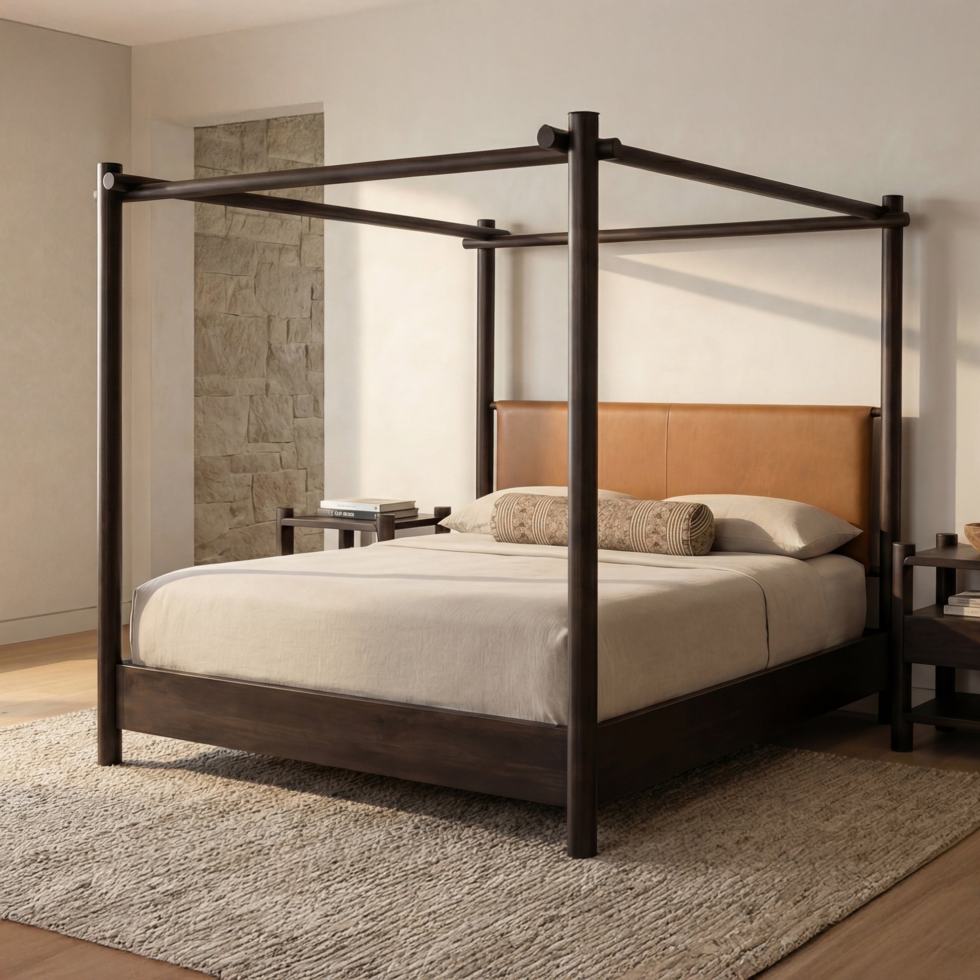 Devin Bed King Brown by Moe's Home Collection - view 2