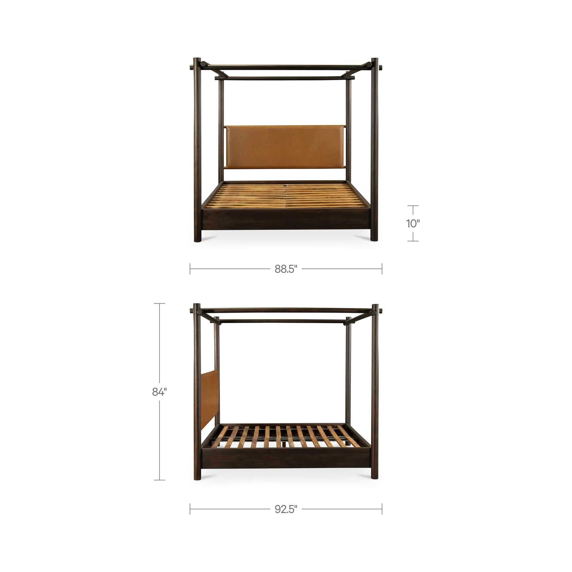 Devin Bed King Brown by Moe's Home Collection - view 3