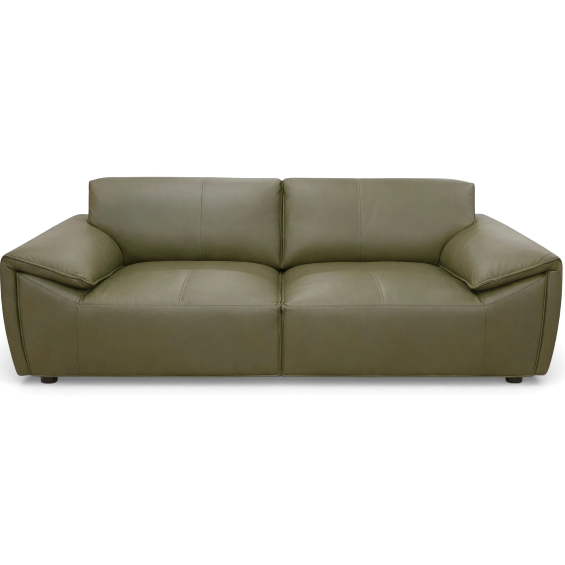 Laffey Luxury Real Leather Sofa with Pillow-Top Arms and Robust Frame