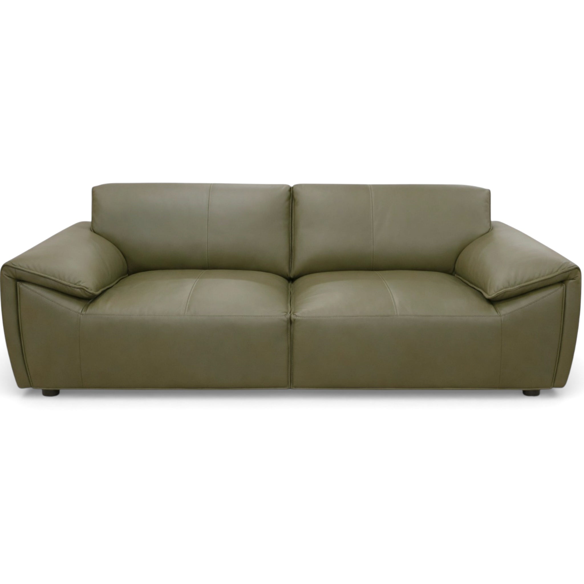Laffey Luxury Real Leather Sofa with Pillow-Top Arms and Robust Frame