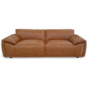 Laffey Luxury Real Leather Sofa with Pillow-Top Arms and Robust Frame