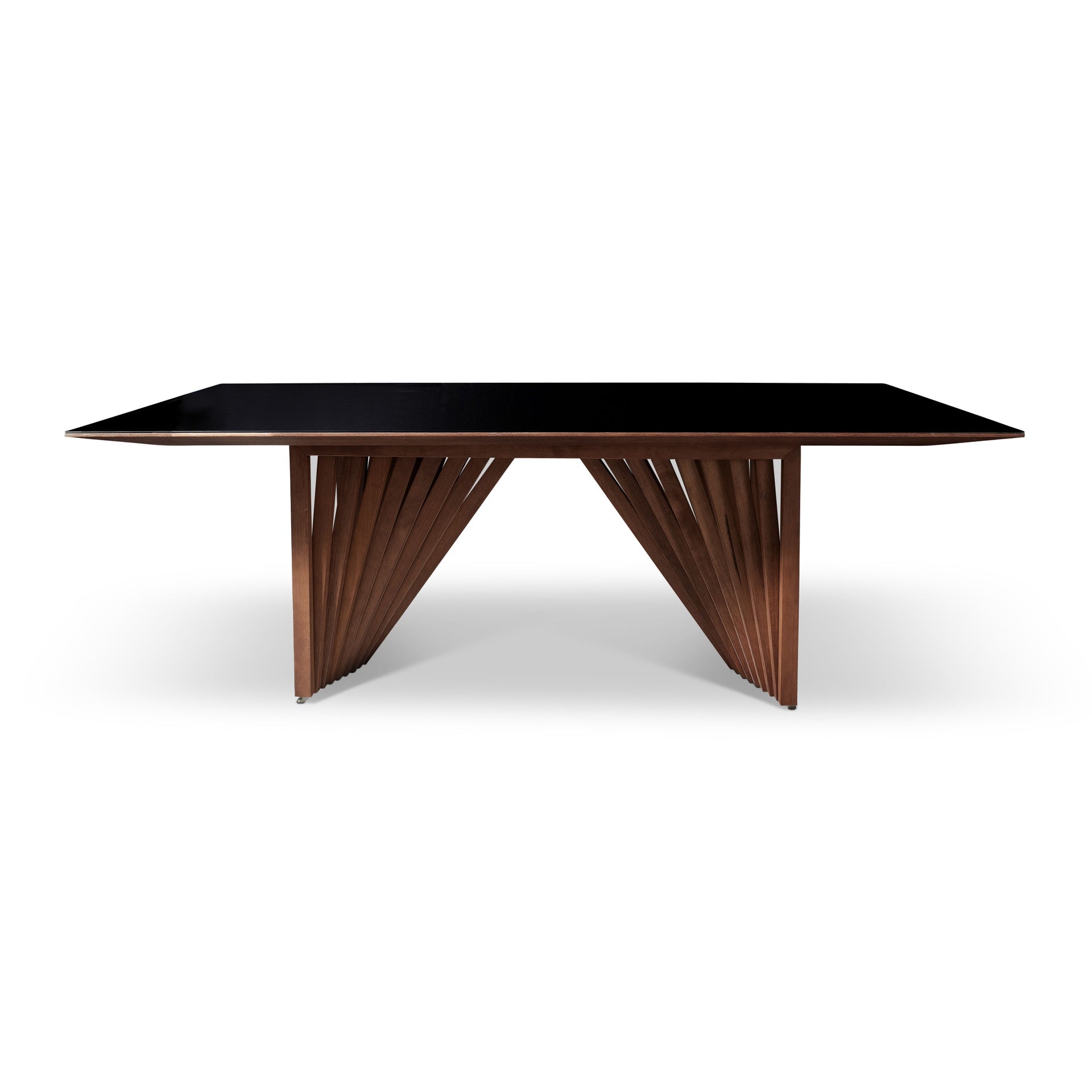Laguna Black & Nogal Lacquered Glass Dining Table by Urbia