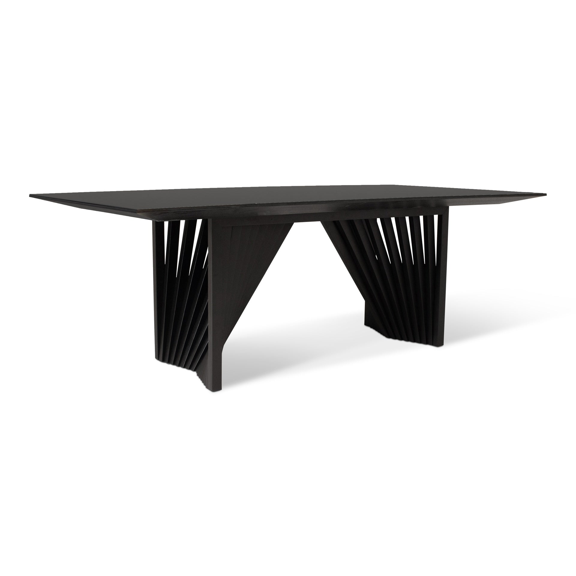 Laguna Black & Ebano Lacquered Glass Dining Table by Urbia