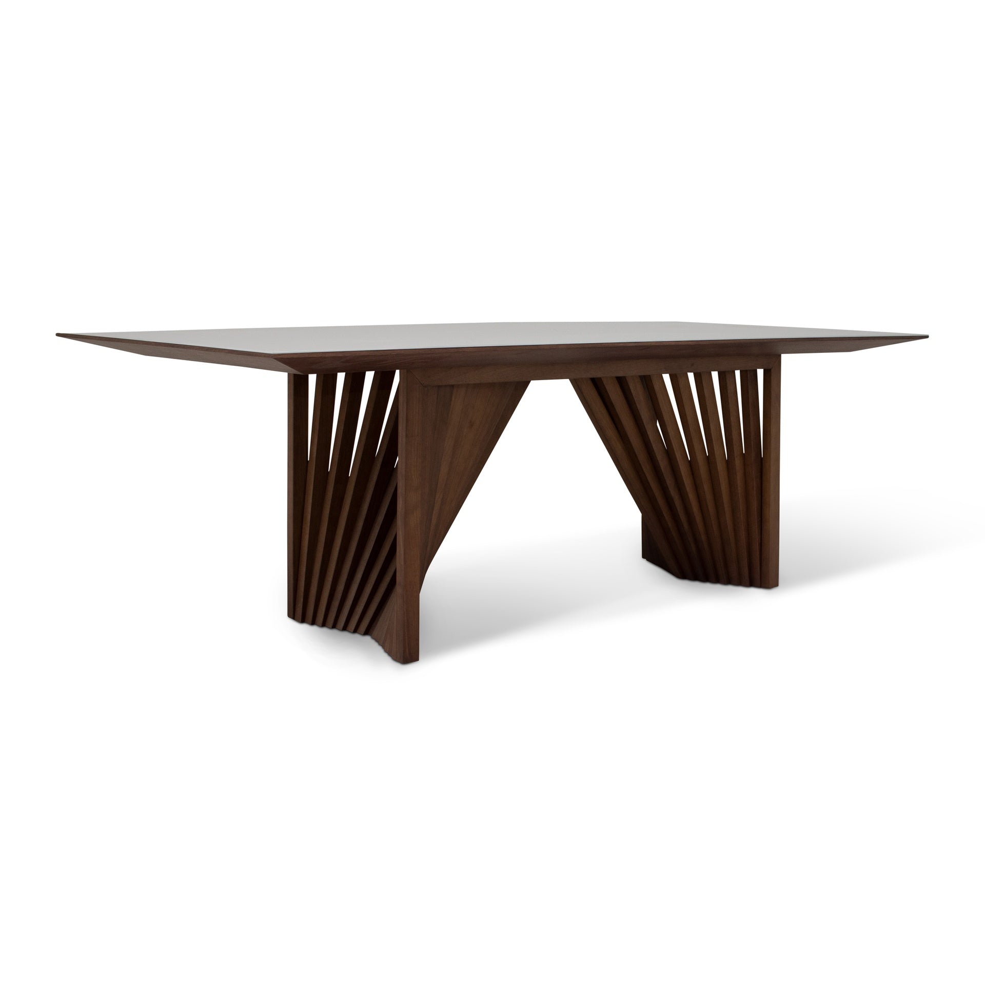 Laguna Off White & Nogal Lacquered Glass Dining Table by Urbia