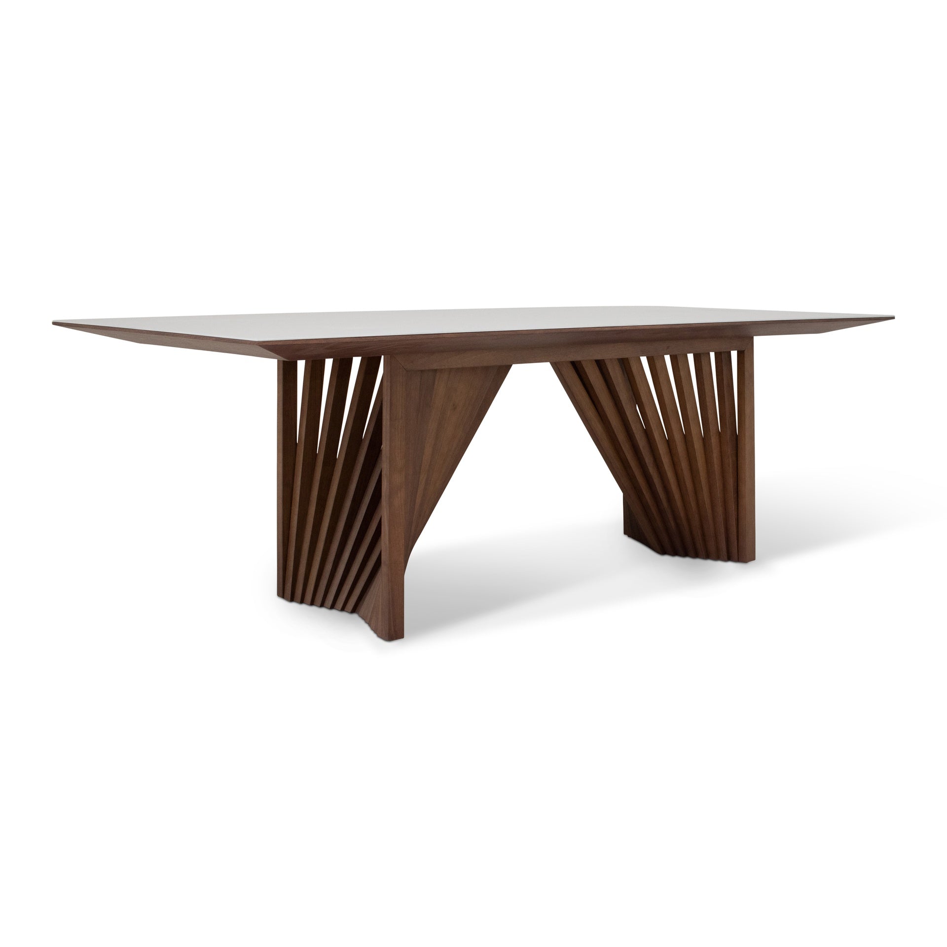 Laguna Off White & Nogal Lacquered Glass Dining Table by Urbia