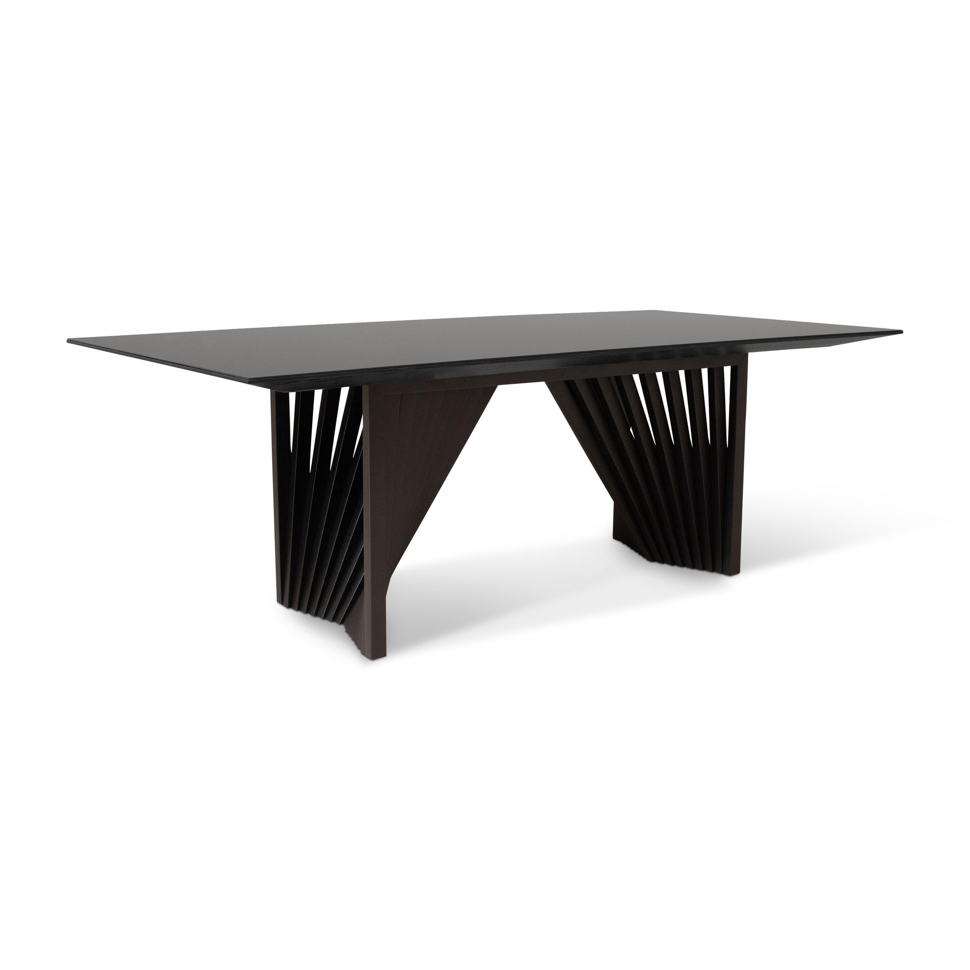 Laguna Black & Ebano Lacquered Glass Dining Table by Urbia
