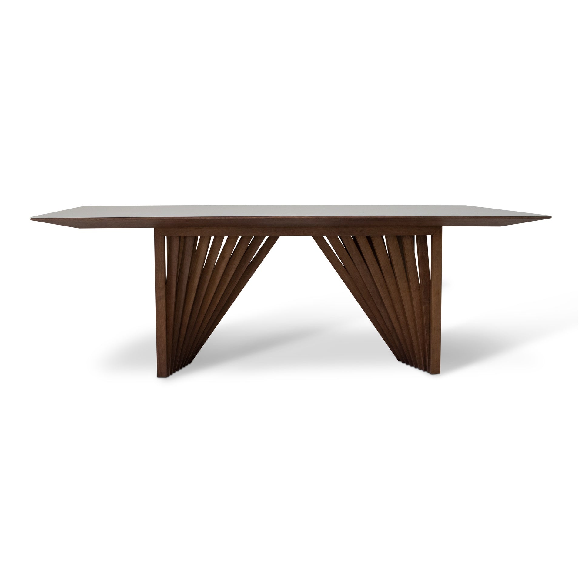Laguna Off White & Nogal Lacquered Glass Dining Table by Urbia