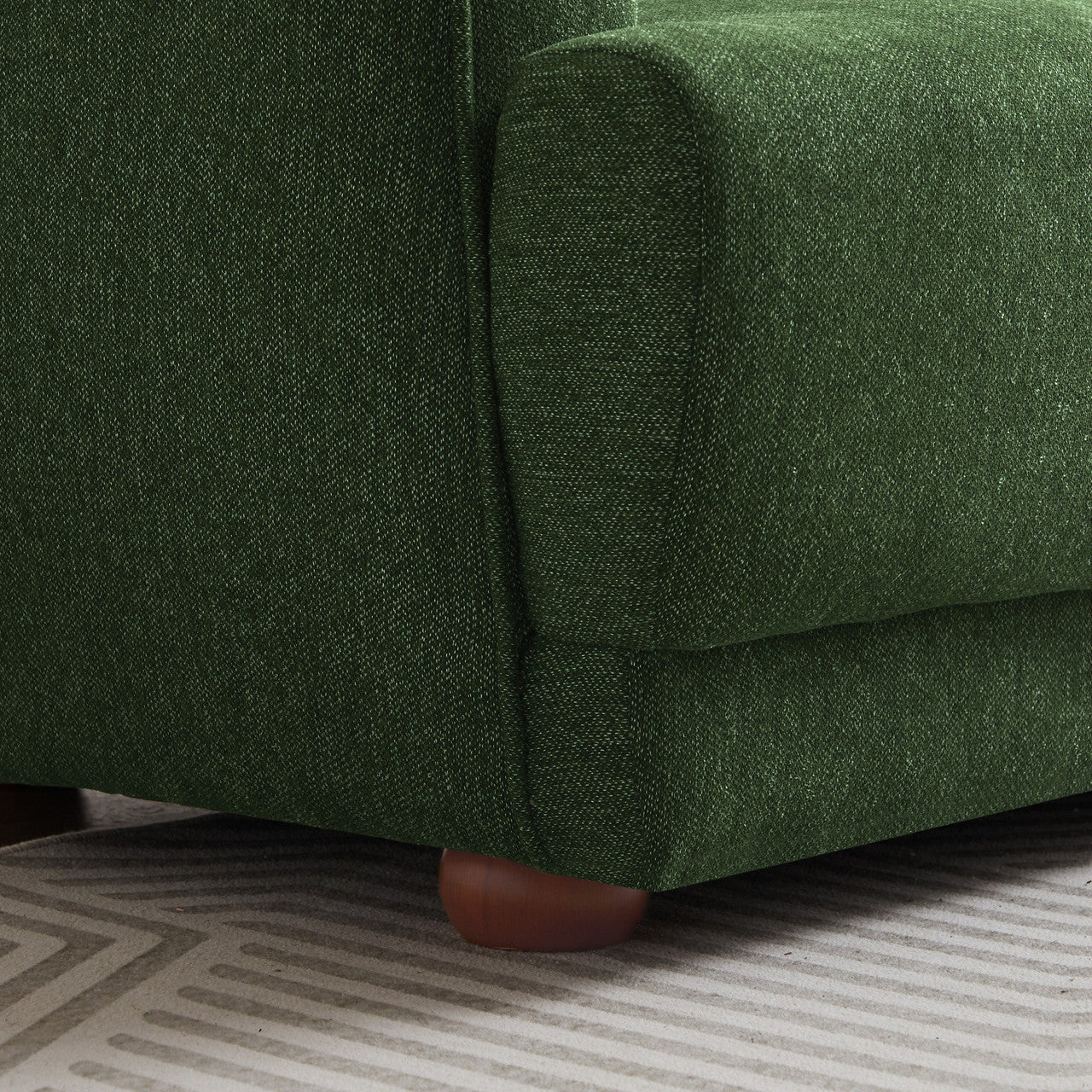 Larisa Mid Century Modern Linen Sofa - Green