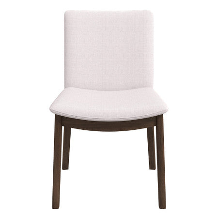 Laura  Beige Linen Solid Wood Dining Chair (Set Of 2) - 20"