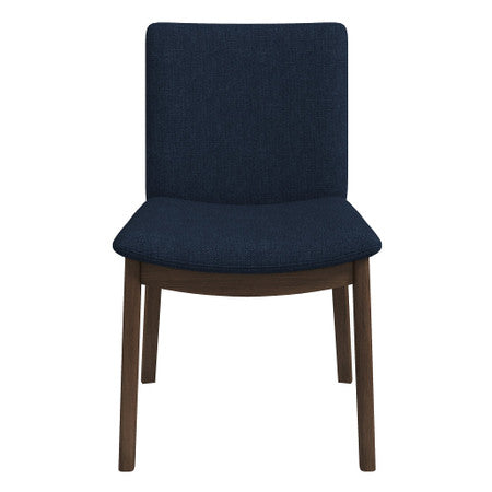 Laura  Blue Linen Solid Wood Dining Chair (Set Of 2) - 20"