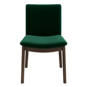 Laura  Green Velvet Solid Wood Dining Chair (Set Of 2)