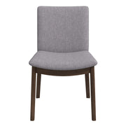 Laura  Light Grey Linen Solid Wood Dining Chair (Set Of 2)