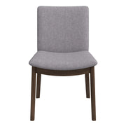 Laura  Light Grey Linen Solid Wood Dining Chair (Set Of 2)