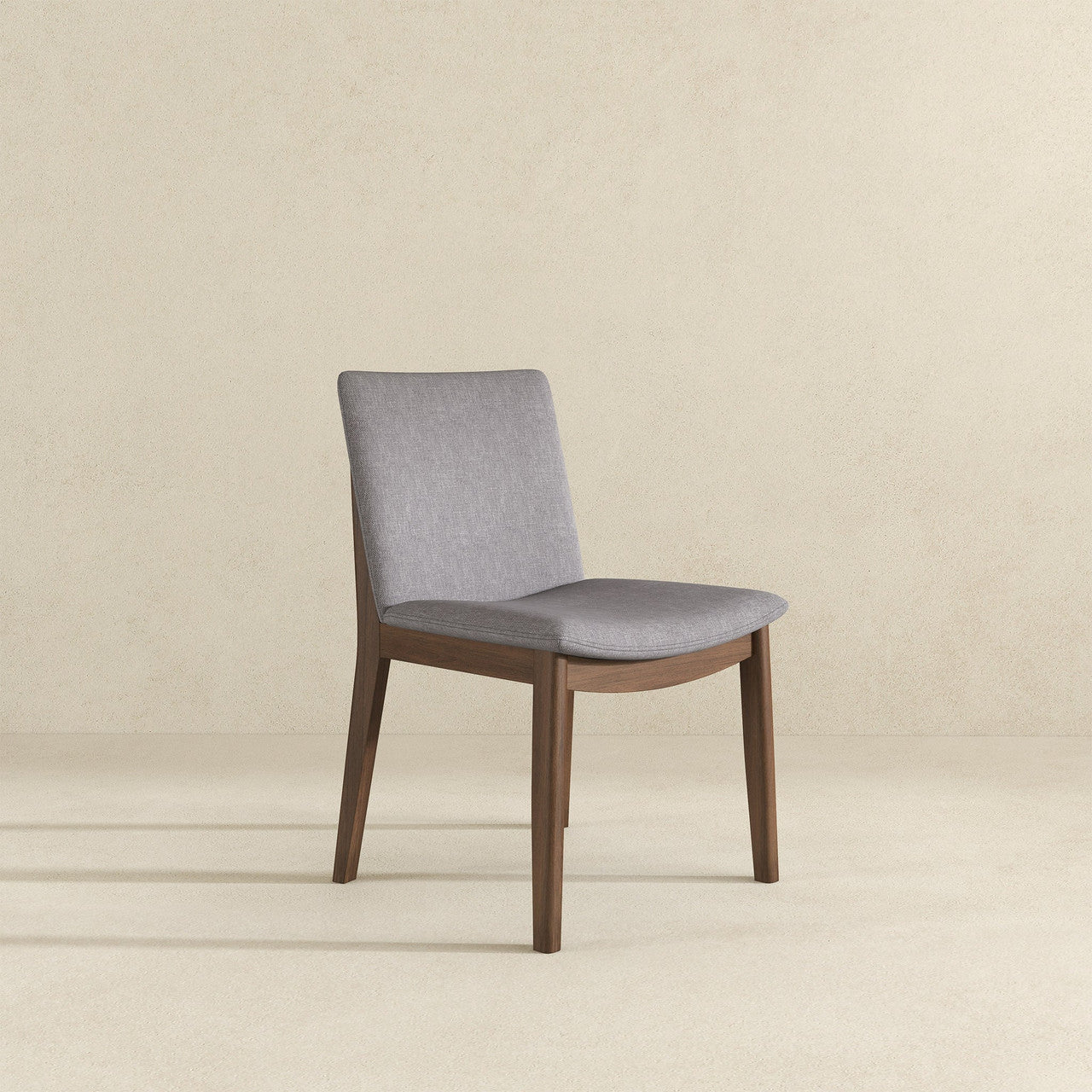 Laura  Light Grey Linen Solid Wood Dining Chair (Set Of 2)