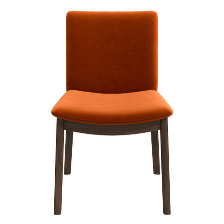 Laura  Burnt Orange Velvet Solid Wood Dining Chair (Set Of 2) - 20"