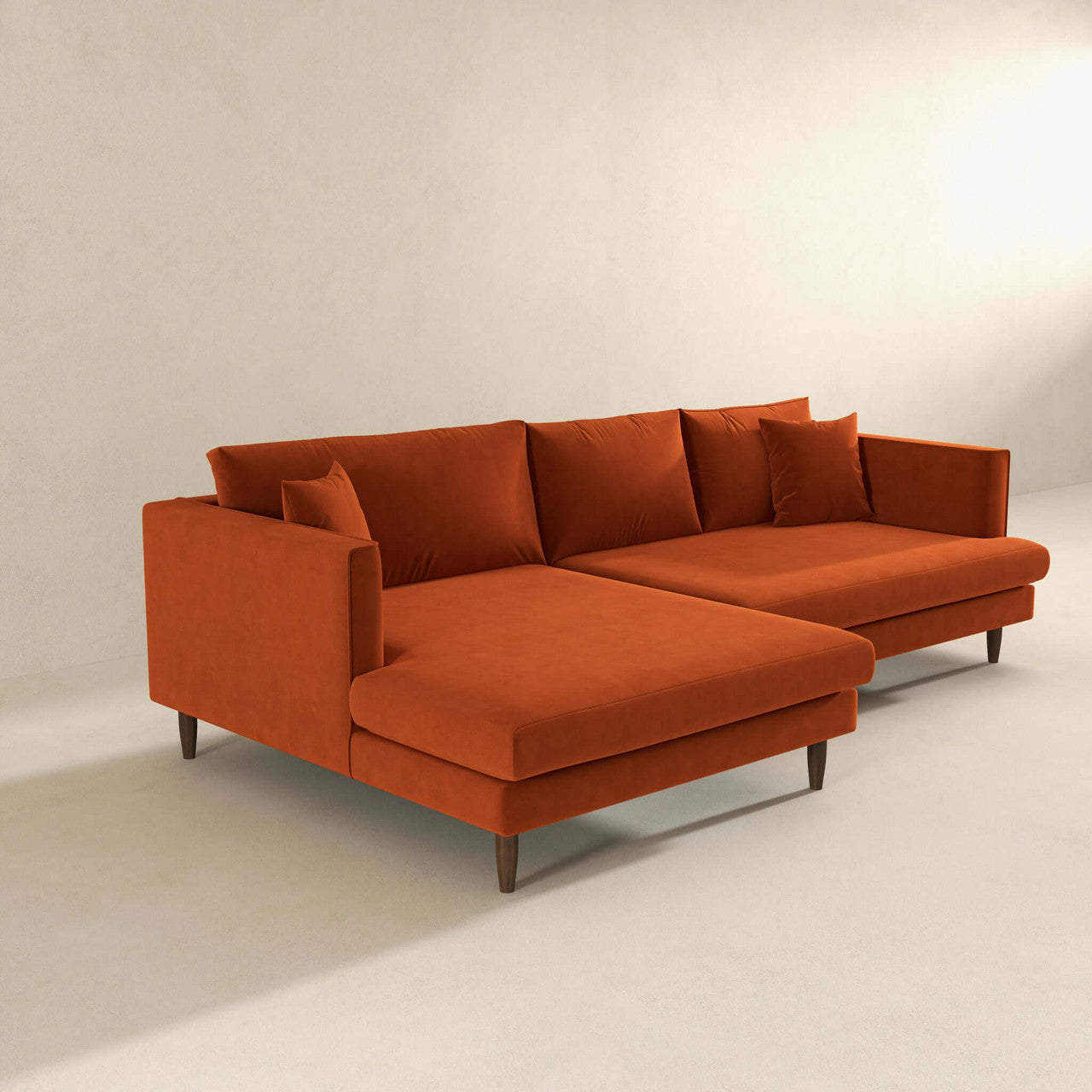 Blake Velvet L-Shaped Sectional Sofa