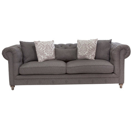 Alice Charcoal Tufted Sofa 104"