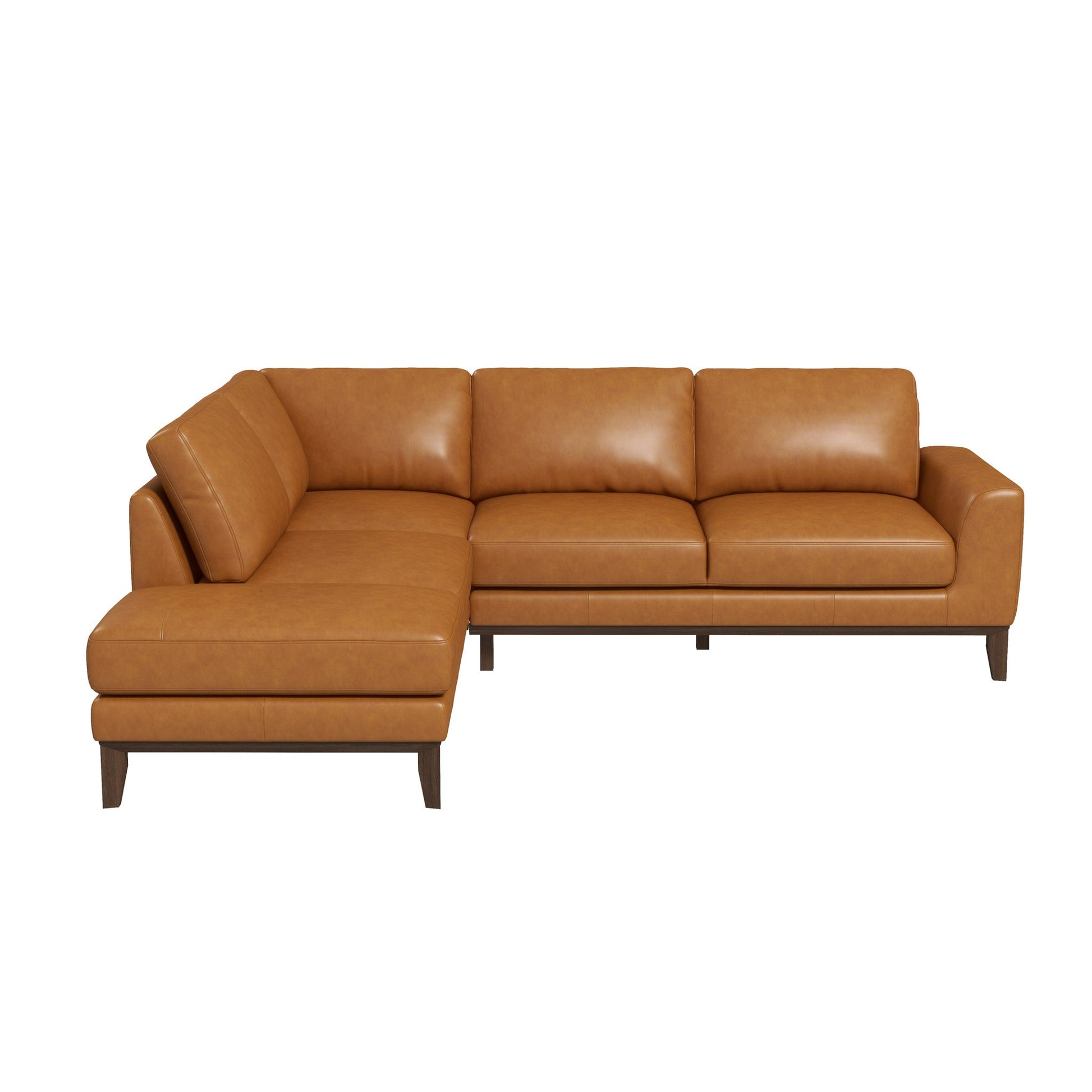 London Modern Premium Genuine Leather Left-Facing Sectional Sofa
