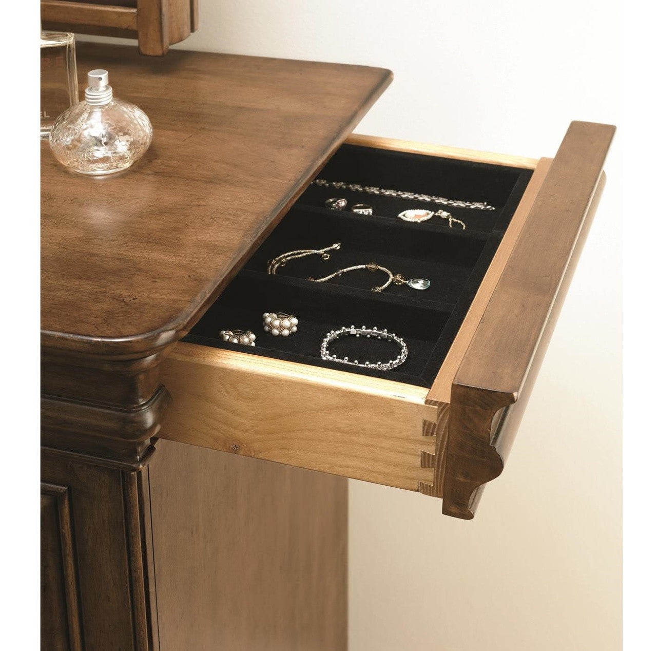Louis Philippe Solid Wood 12 Drawers Dresser with jewelry storage