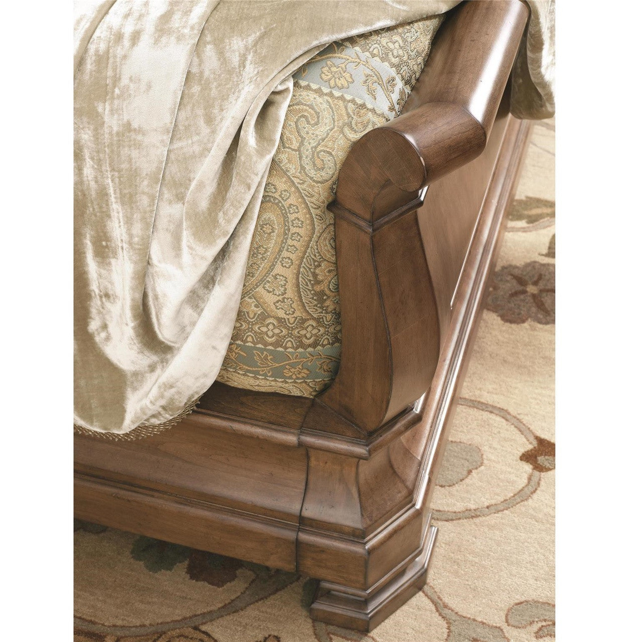 Louis Philippe Solid Wood King Sleigh Beds