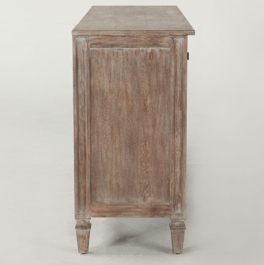 Parisian Vintage Grey Oak 7 Drawer Dresser