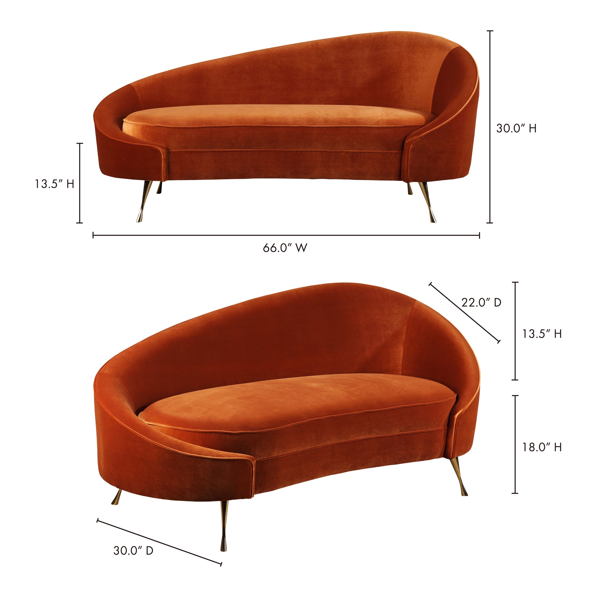 Abigail Chaise Umber by Moe's Home Collection - view 8