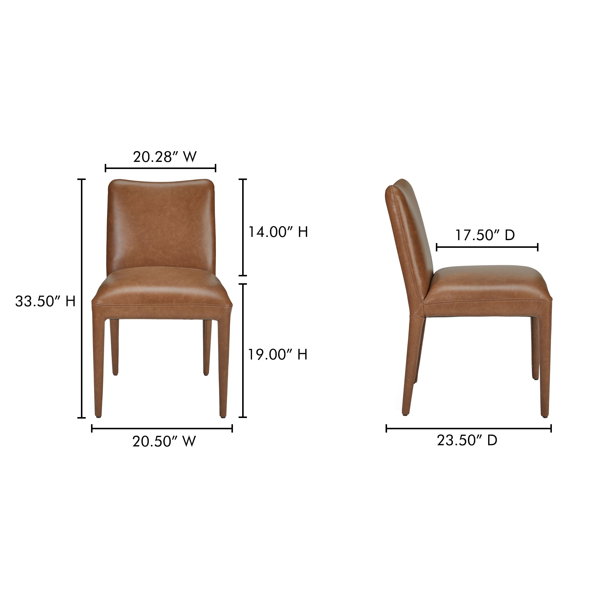 Calla Dining Chair Brown - Set Of Two by Moe's Home Collection - view 3