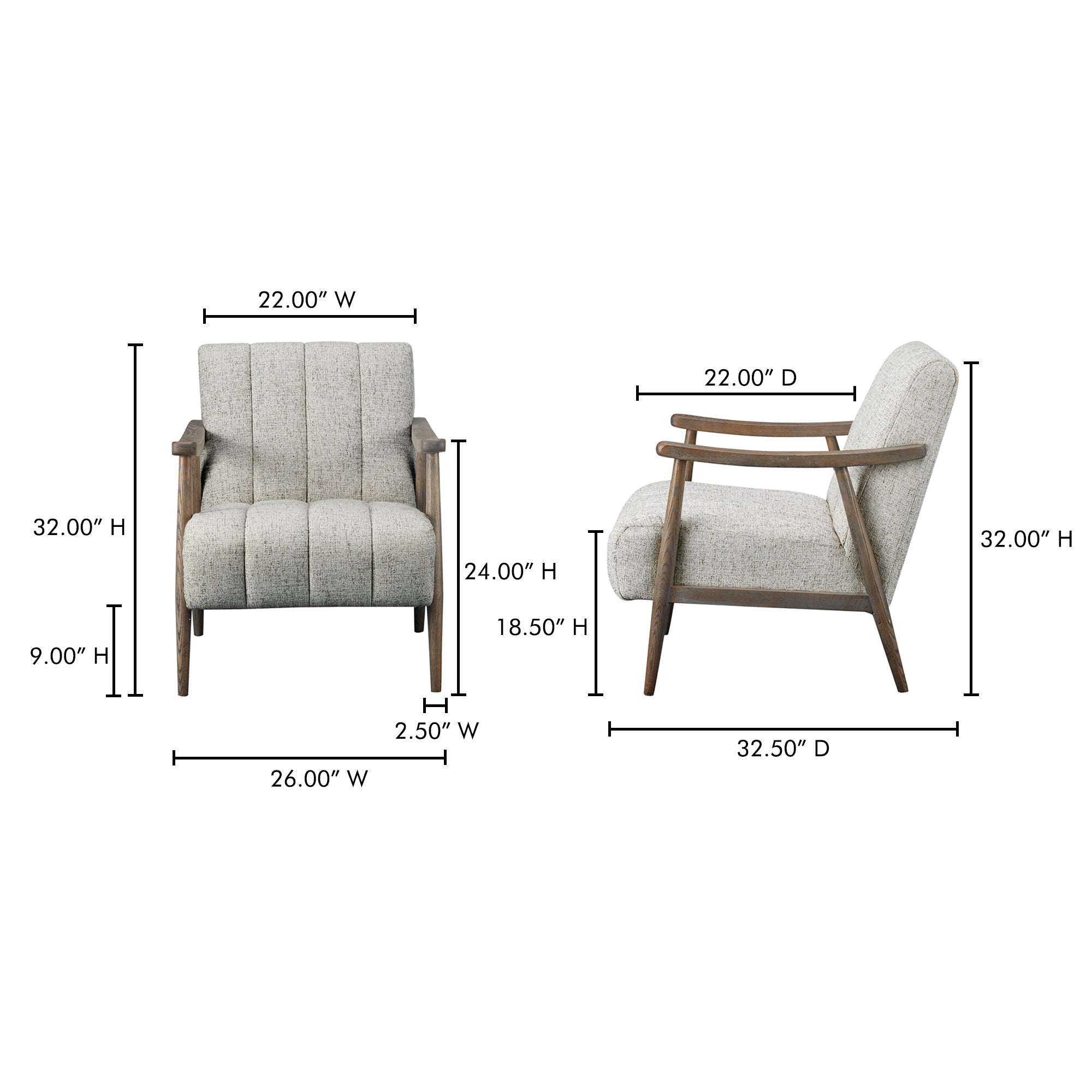 Aster Accent Chair Pebbled Beige by Moe's Home Collection - view 3