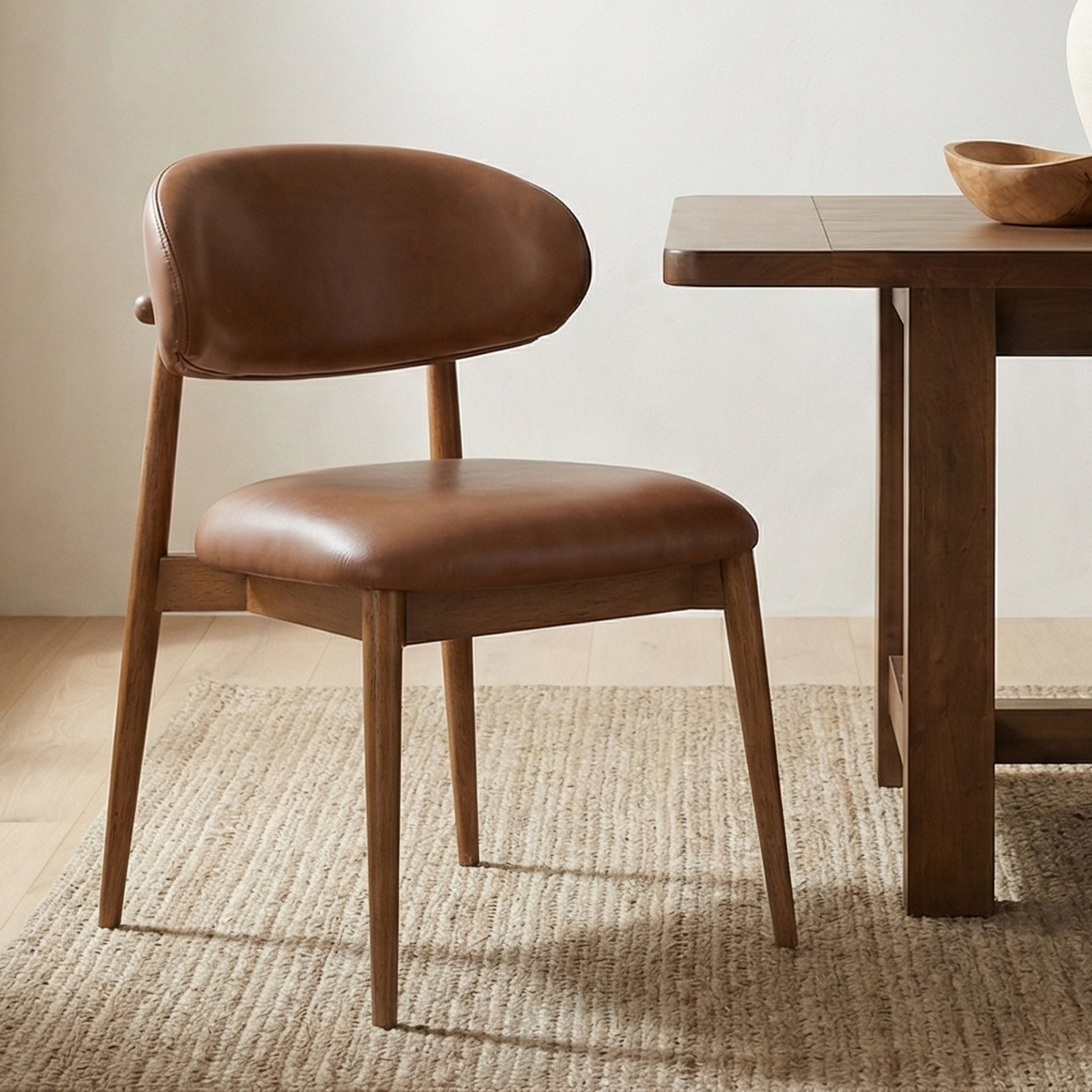 Ellie Dining Chair Brown Leather by Moe's Home Collection - view 2