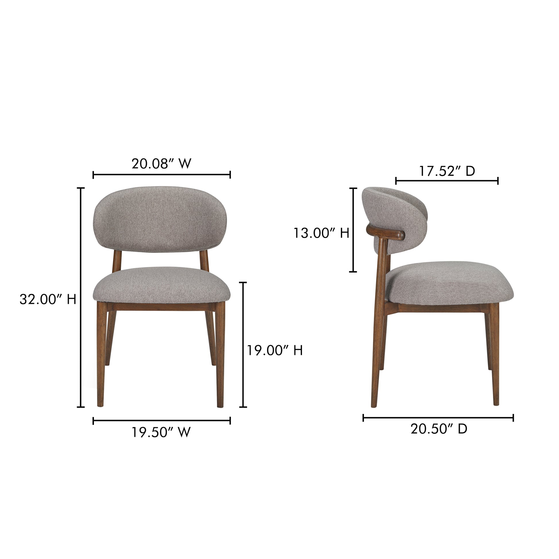 Ellie Dining Chair Light Brown by Moe's Home Collection - view 3