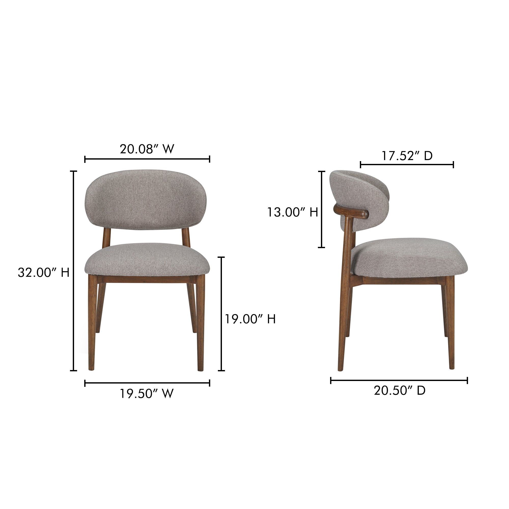 Ellie Dining Chair Light Brown by Moe's Home Collection - view 3