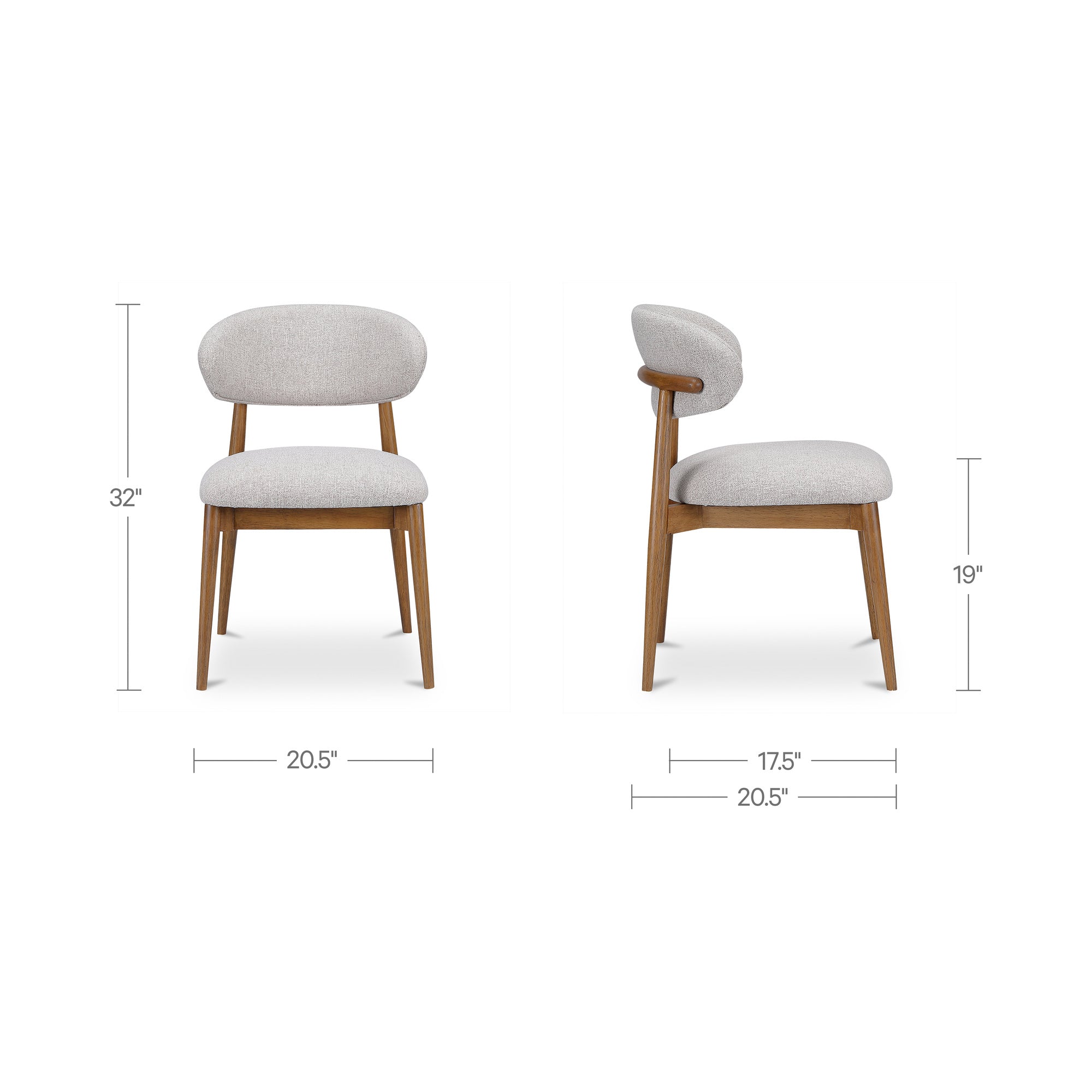 Ellie Dining Chair Oatmeal by Moe's Home Collection - view 3