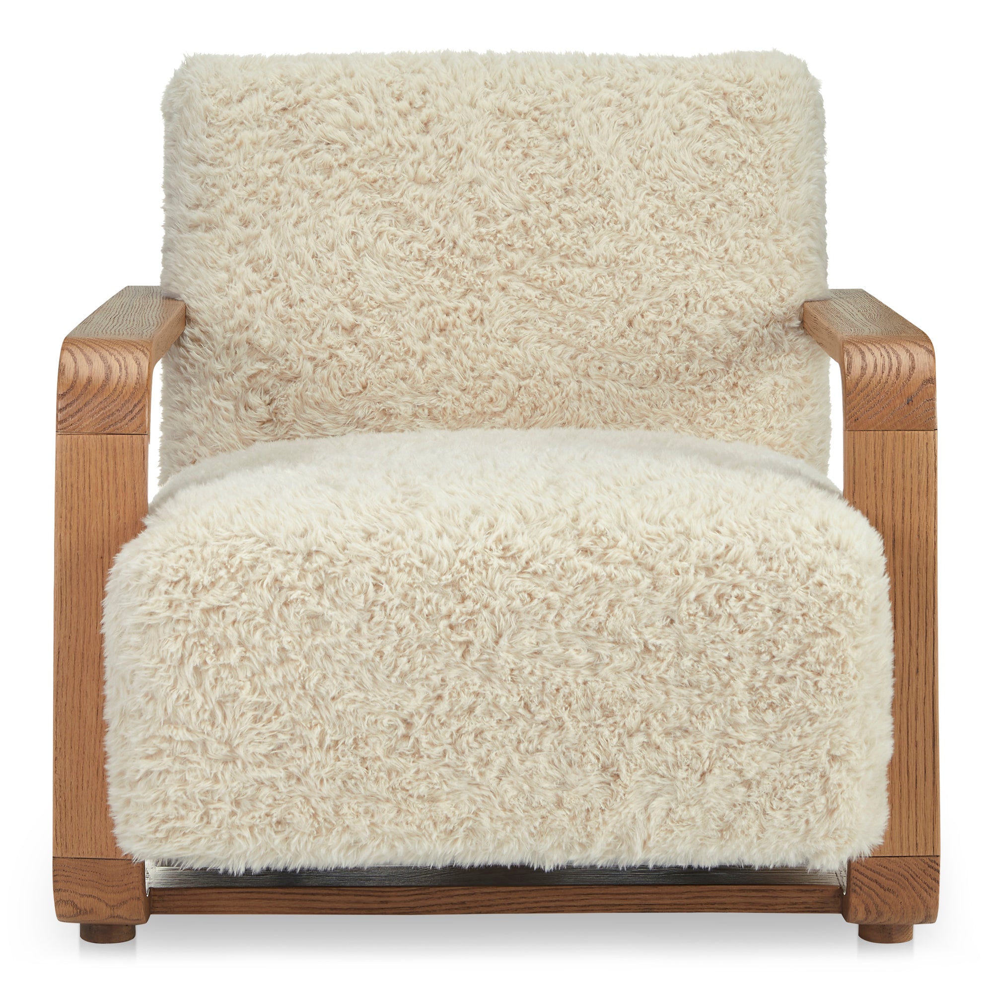 Eckersley Lounge Chair Cream Faux Fur by Moe's Home Collection