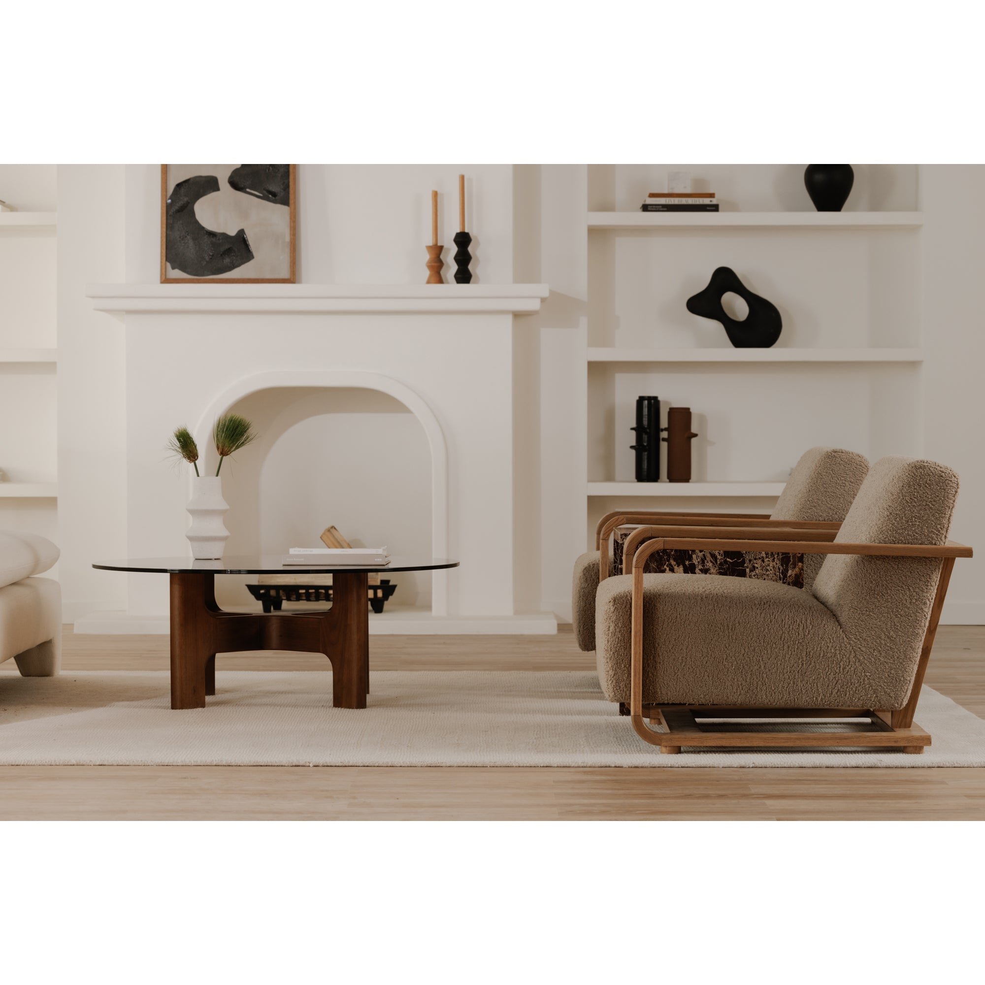 Eckersley Lounge Chair Beige Faux Shearling by Moe's Home Collection - view 3