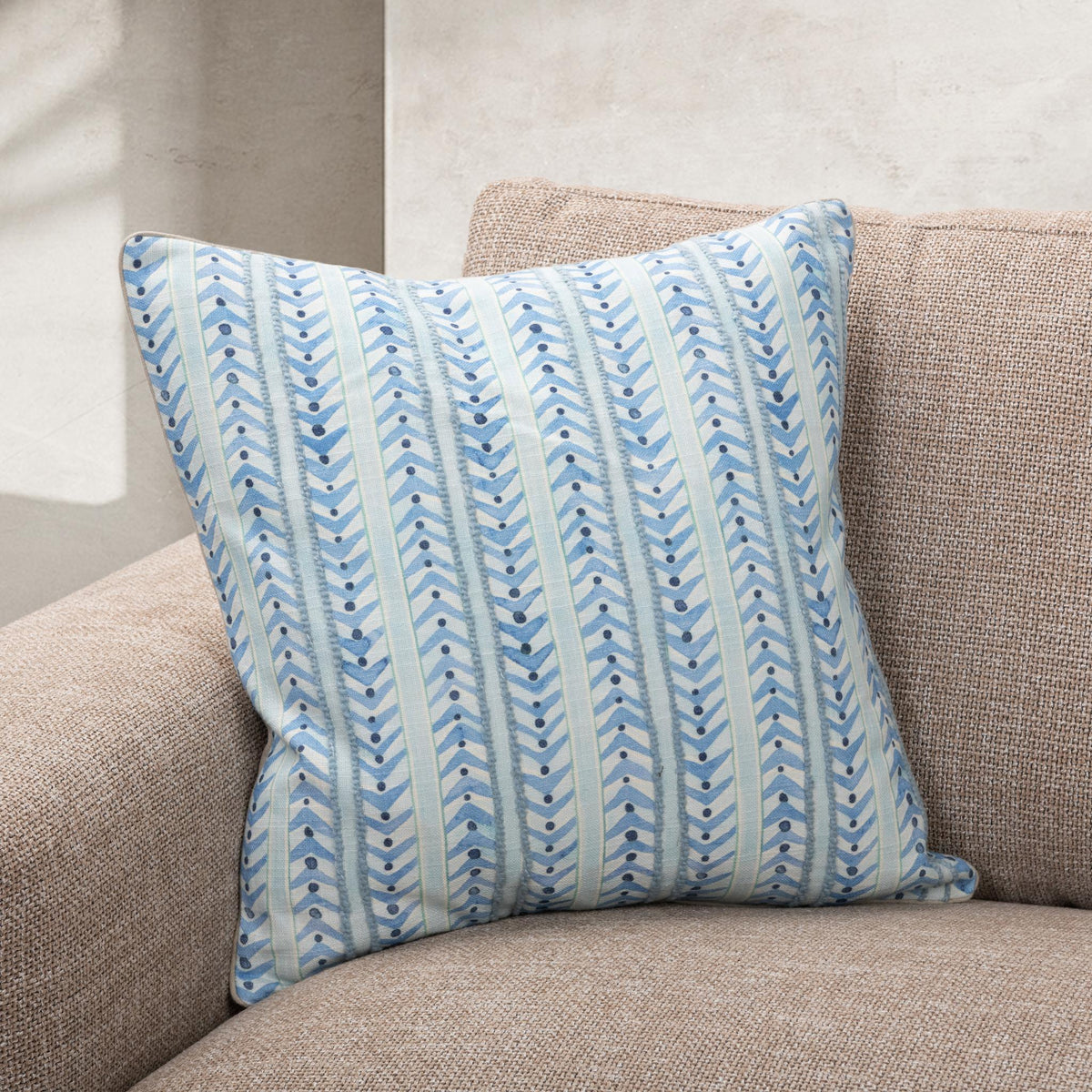 Seaglass Stripe Pillow - Navy Blue / 20"x20" by Classic Home - view 4