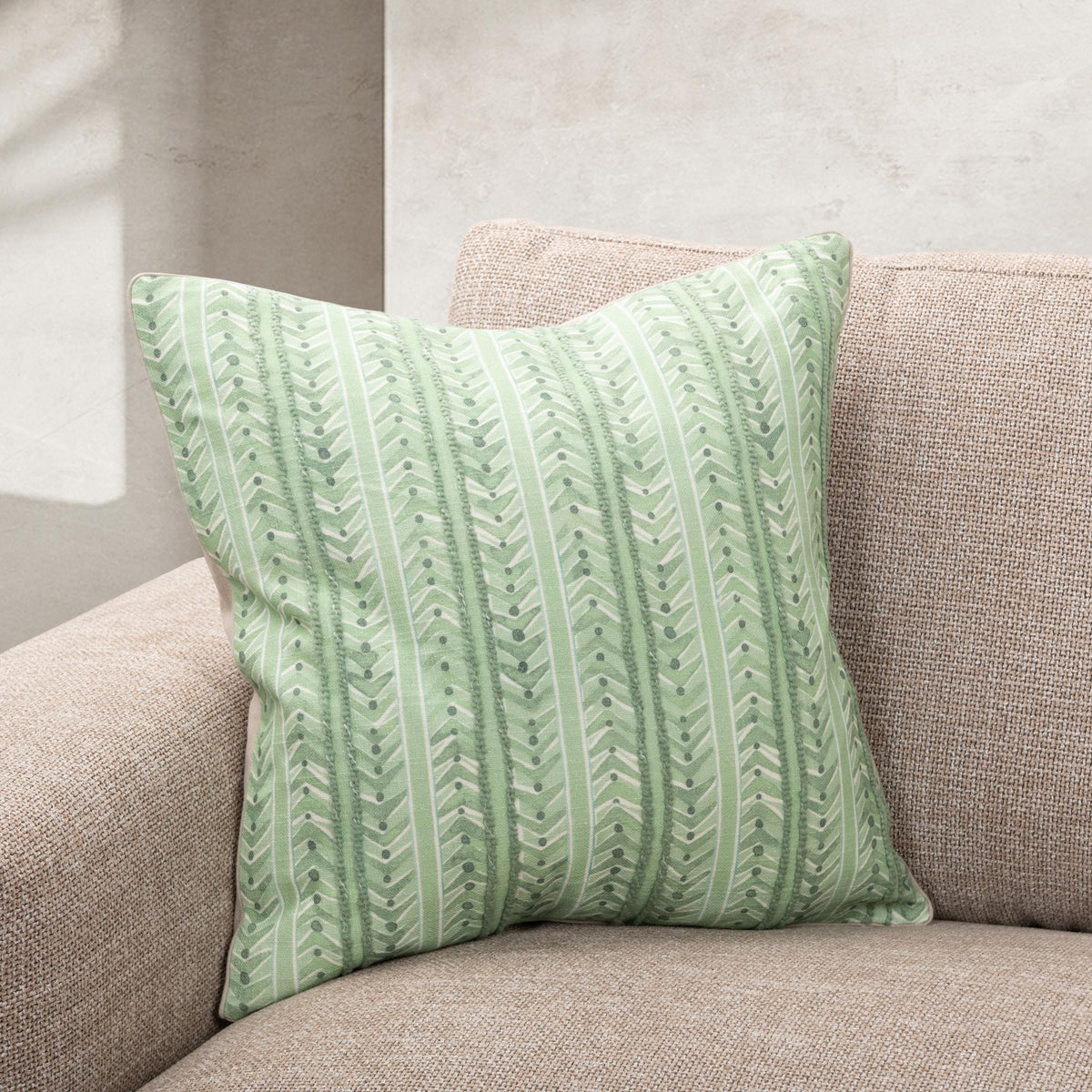 Seaglass Stripe Pillow - Palm Green / 20"x20" by Classic Home - view 4