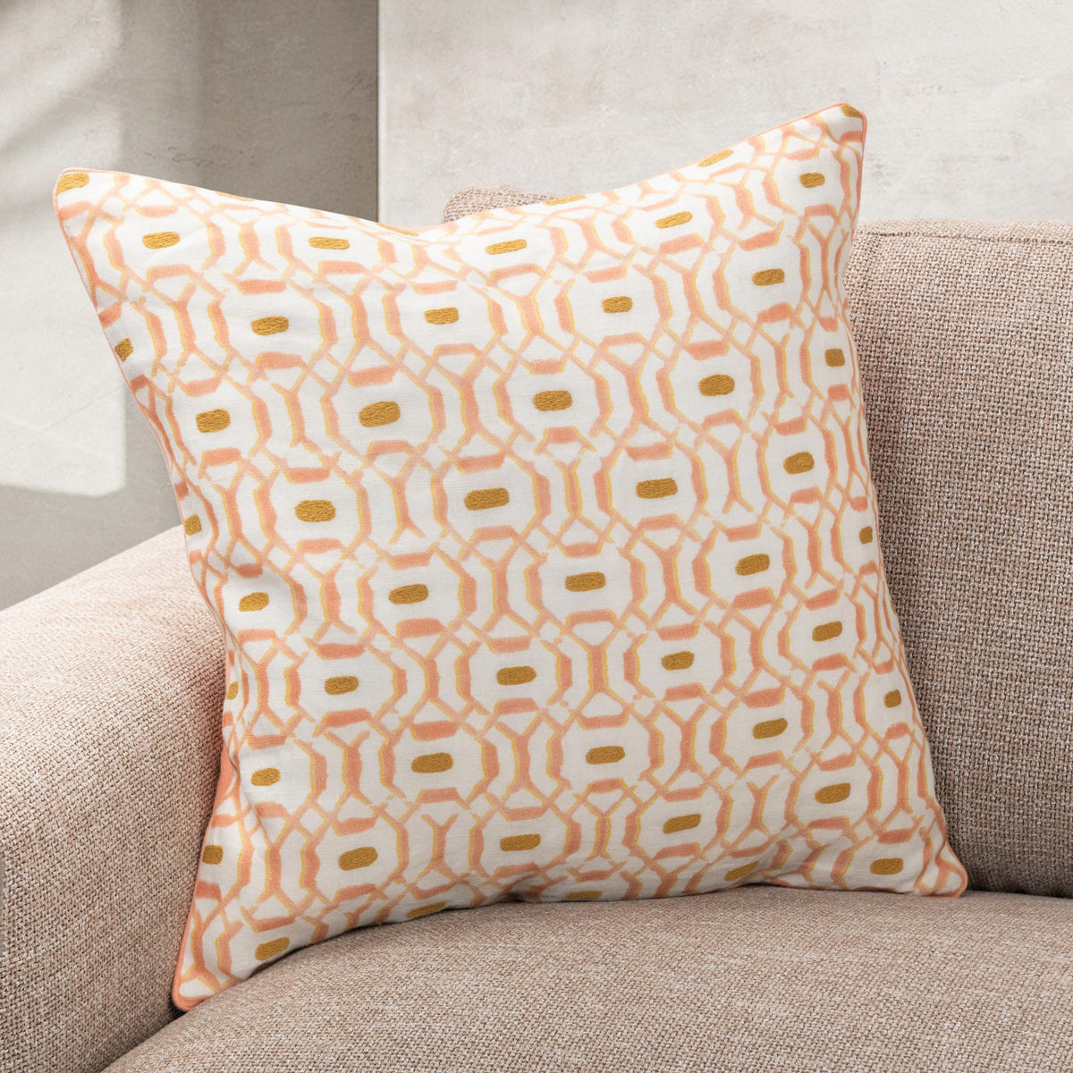 Capri Coast Pillow - Coral / 22"x22" by Classic Home - view 4