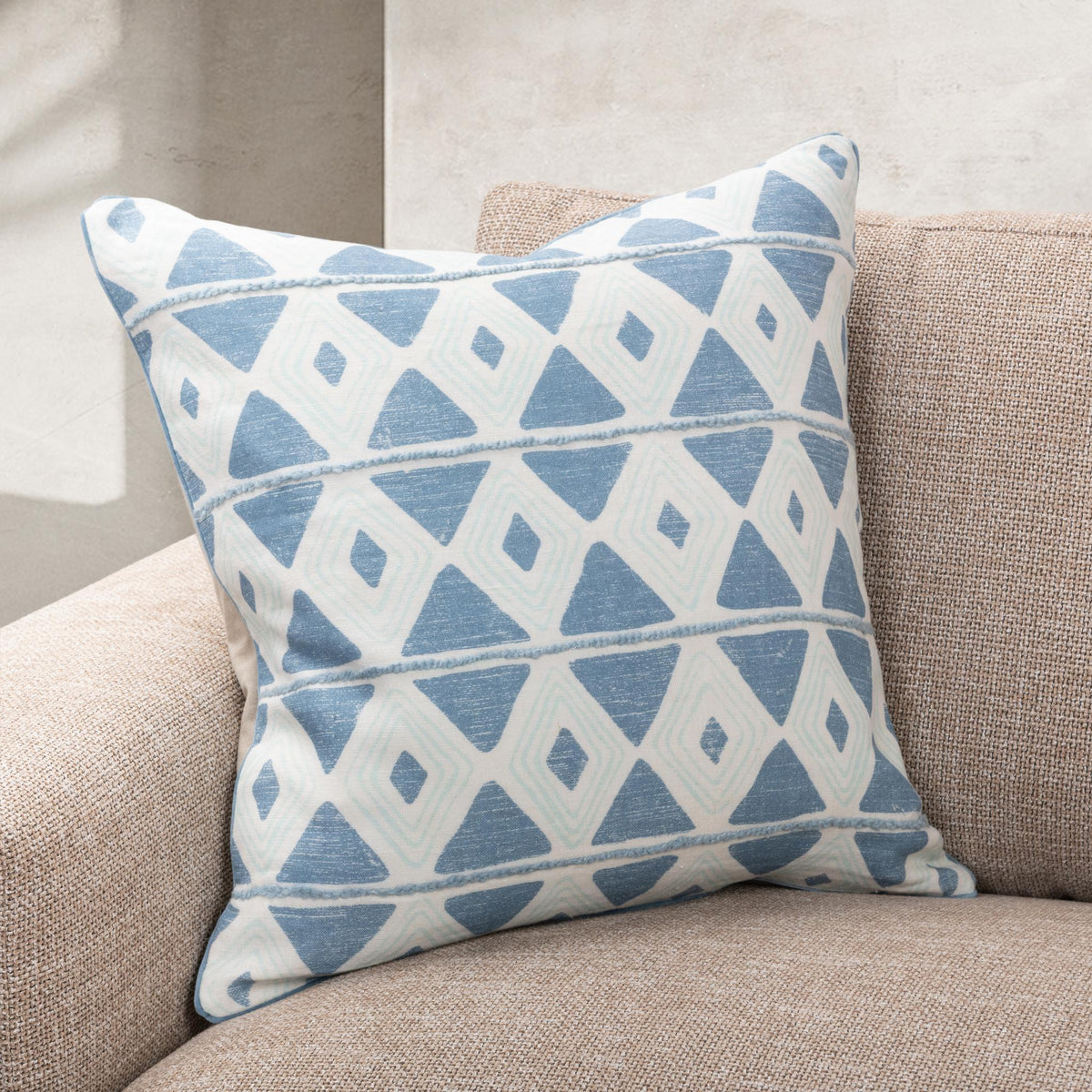 Seaside Trellis Pillow - Harbor Blue / 22"x22" by Classic Home - view 4